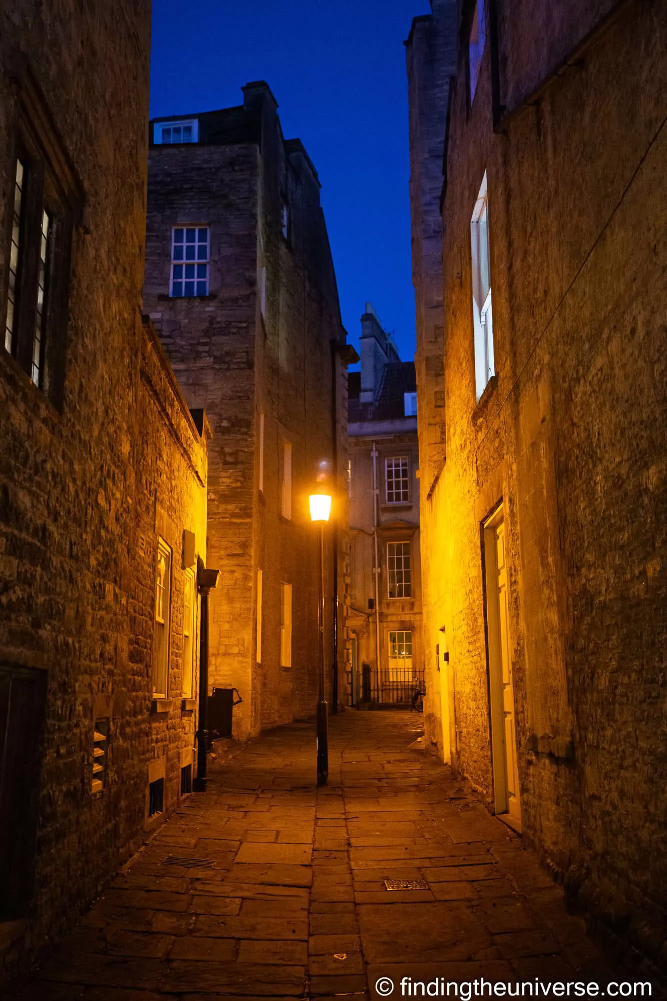 Bath streets blue hour by Laurence Norah