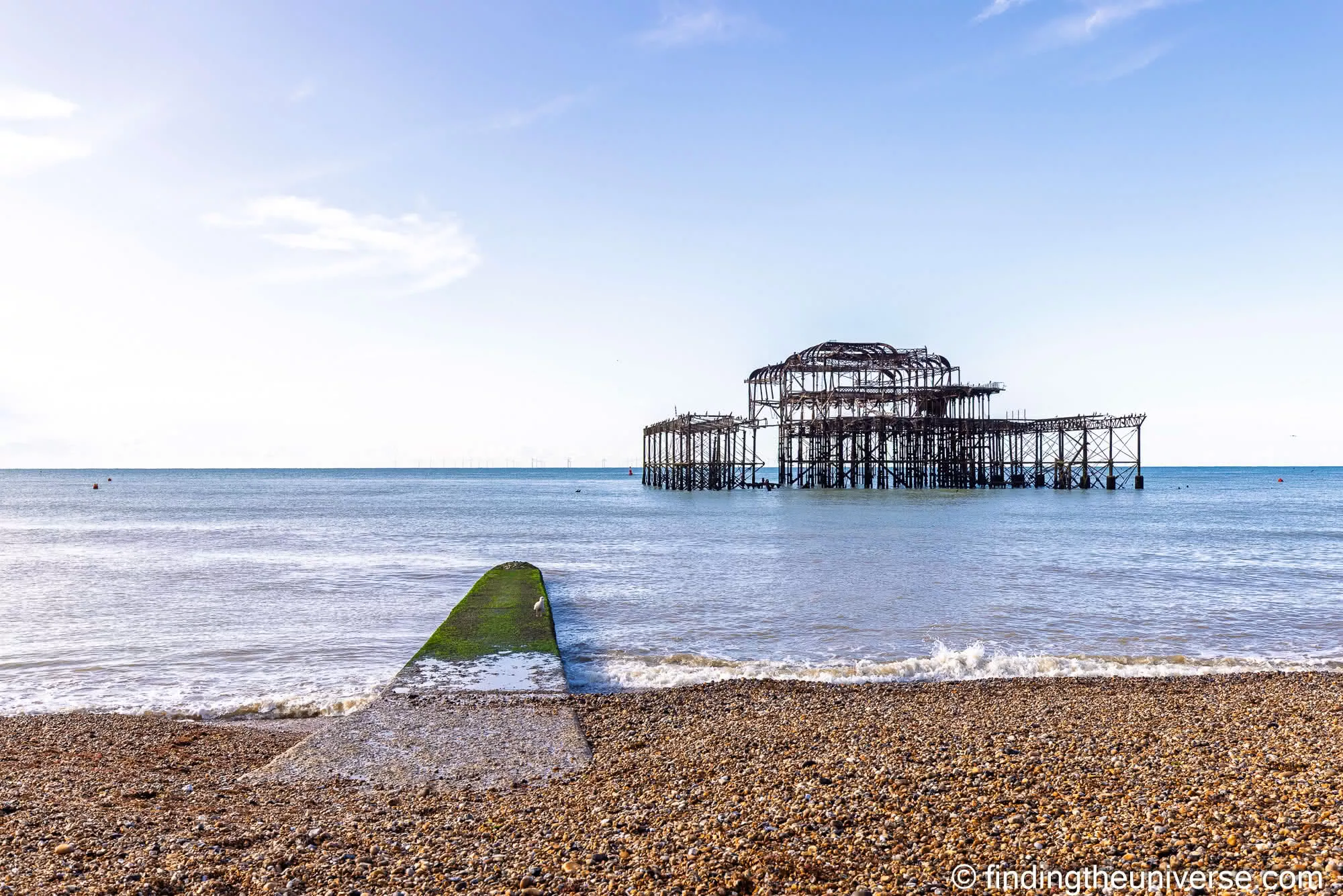 Brighton pier ruin by Laurence Norah