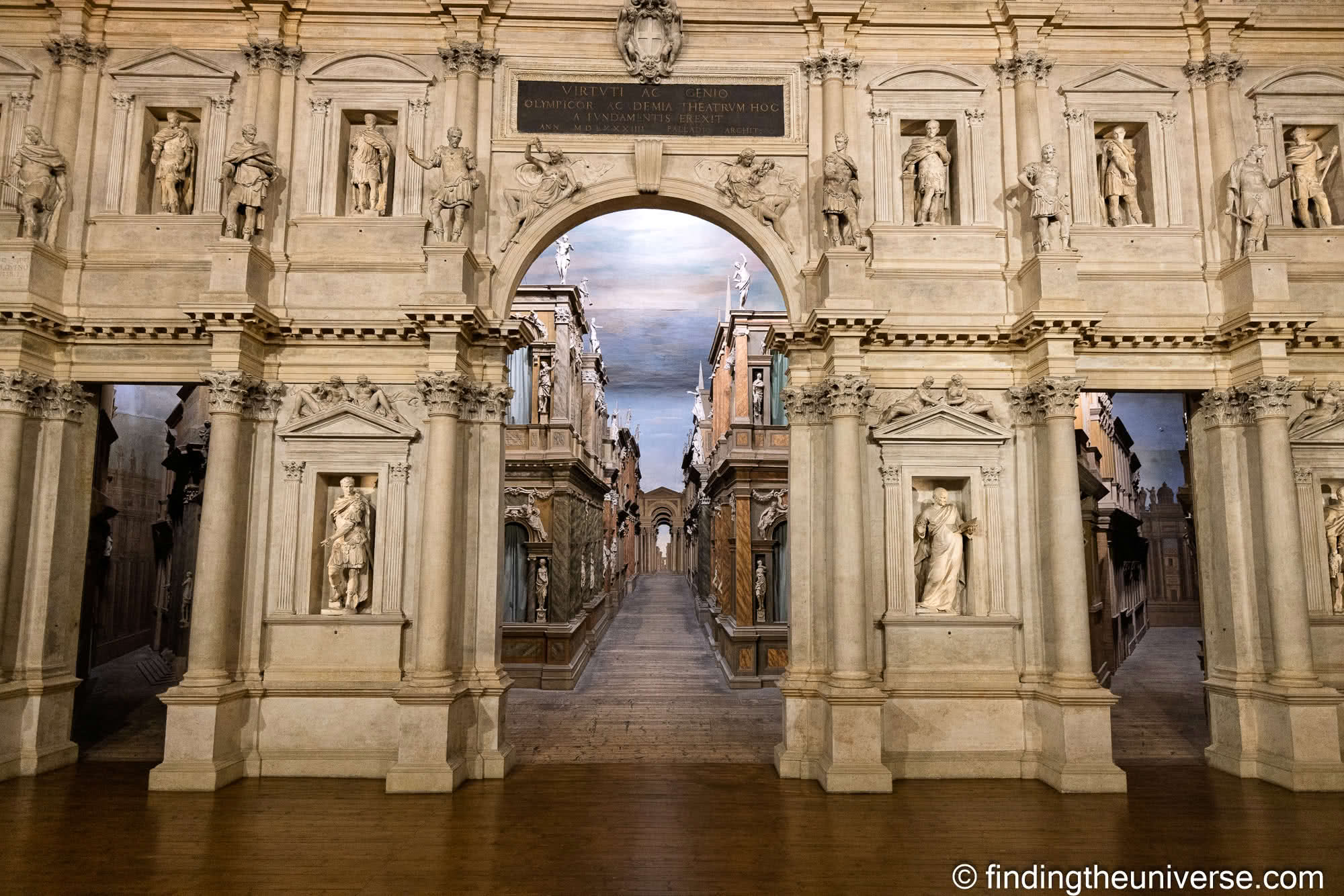 Close up of Teatro Olimpico street illusion straight on by Laurence Norah