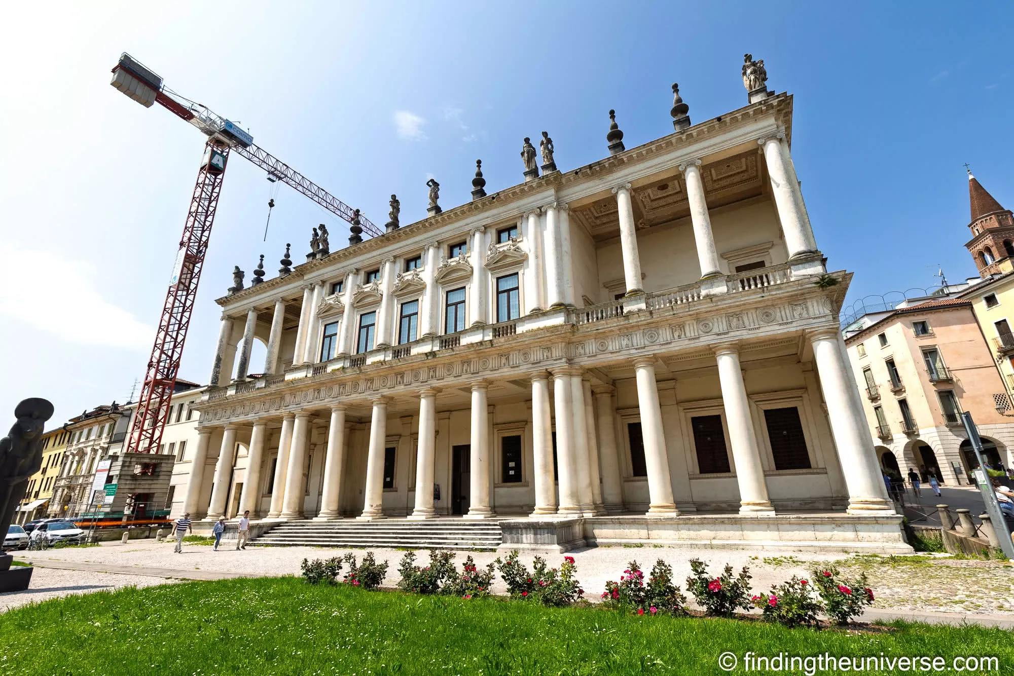 The colonnaded facade of Palazzo Chiericati, Vicenza's civic art gallery designed by Palladio