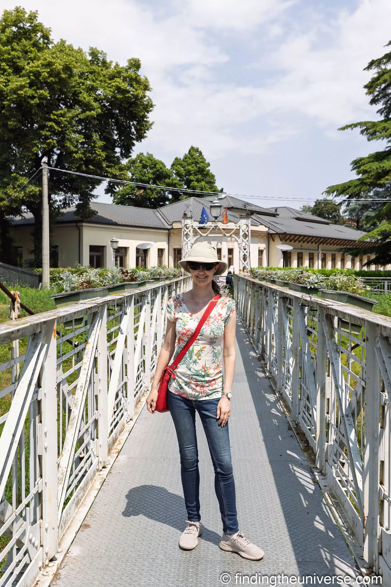 Jess on the Ponte di Metallo footbridge over the river in Vicenza