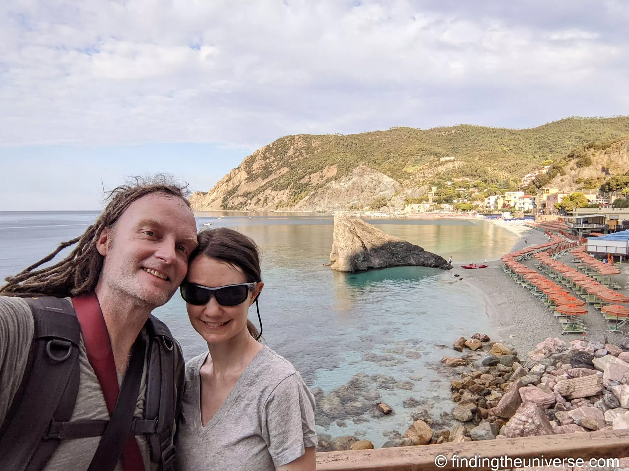 Laurence and Jess above Monterosso al Mare beach at the start of the Blue Trail