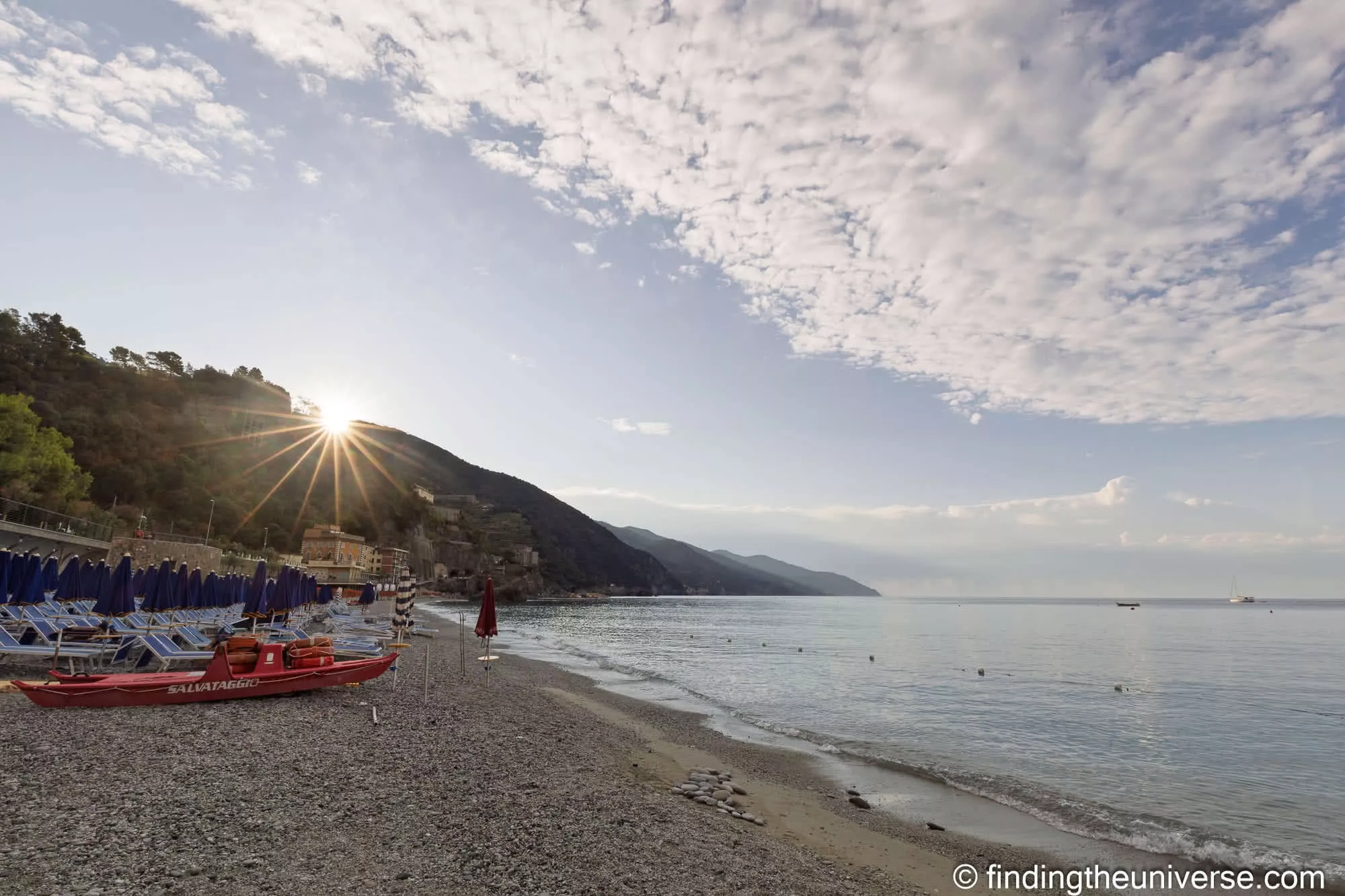 Sunrise over the beach at Monterosso al Mare