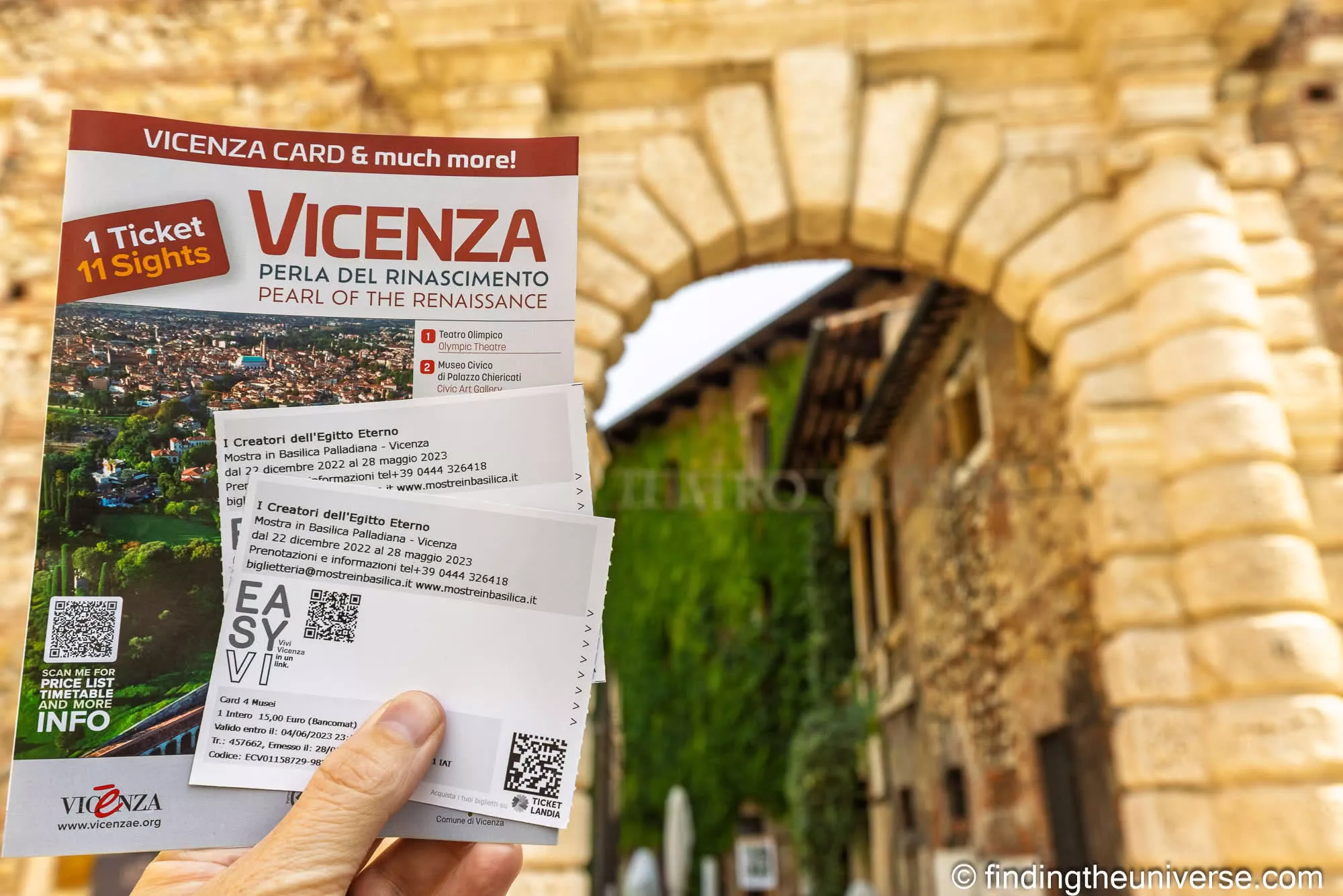 A Vicenza Card, the civic-museum ticket covering the city's Palladio sights