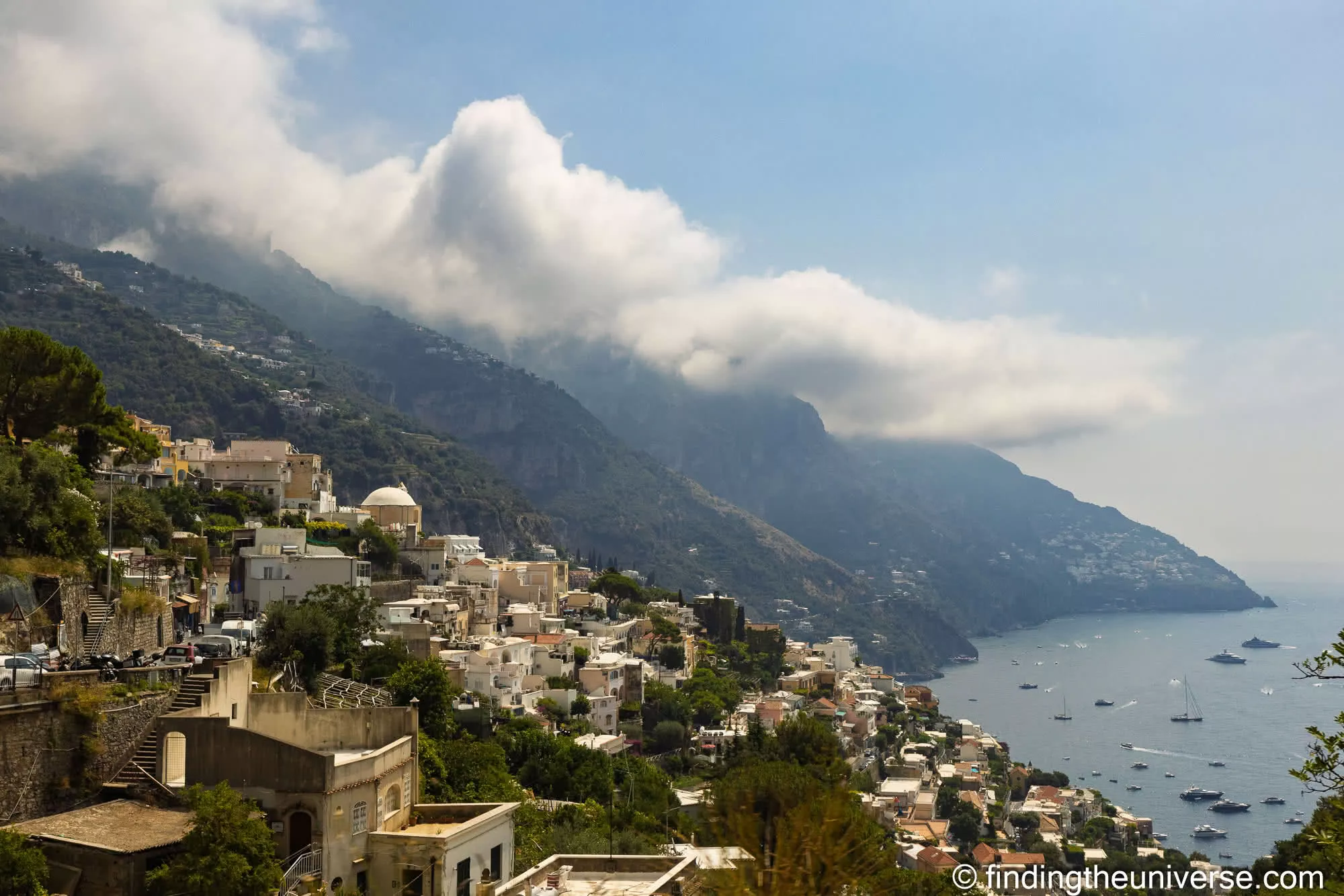 Positano tumbling down its hillside to the sea