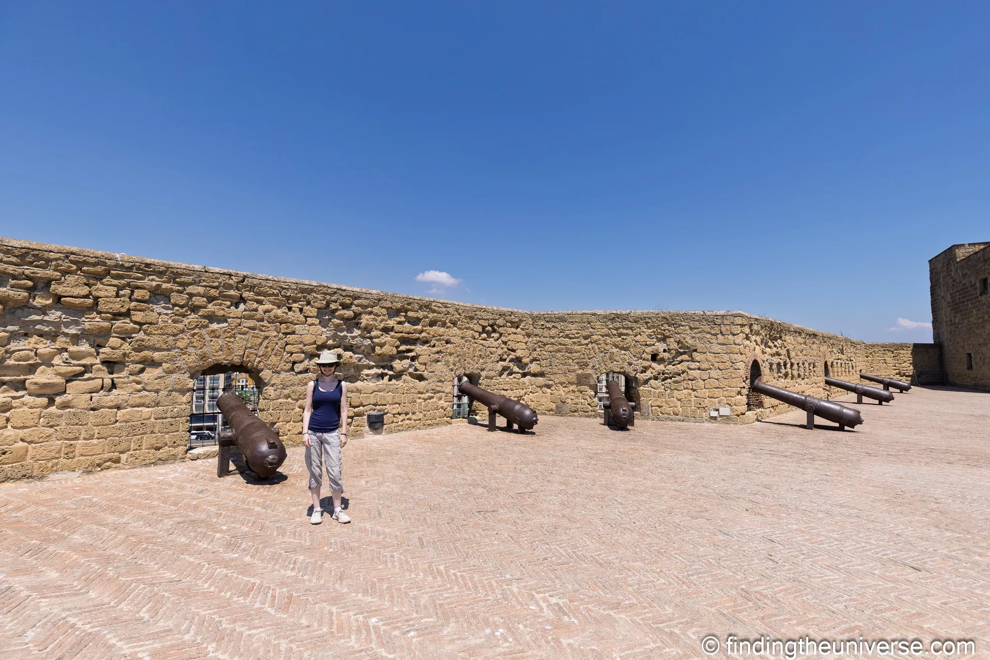 Old cannons lining the ramparts of Castel dell'Ovo, Naples