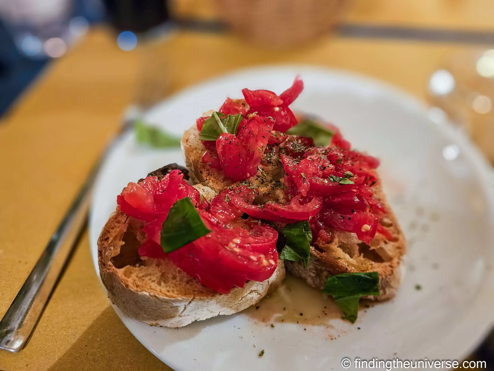 Tomato bruschetta at Chantecler's Trattoria in Sorrento