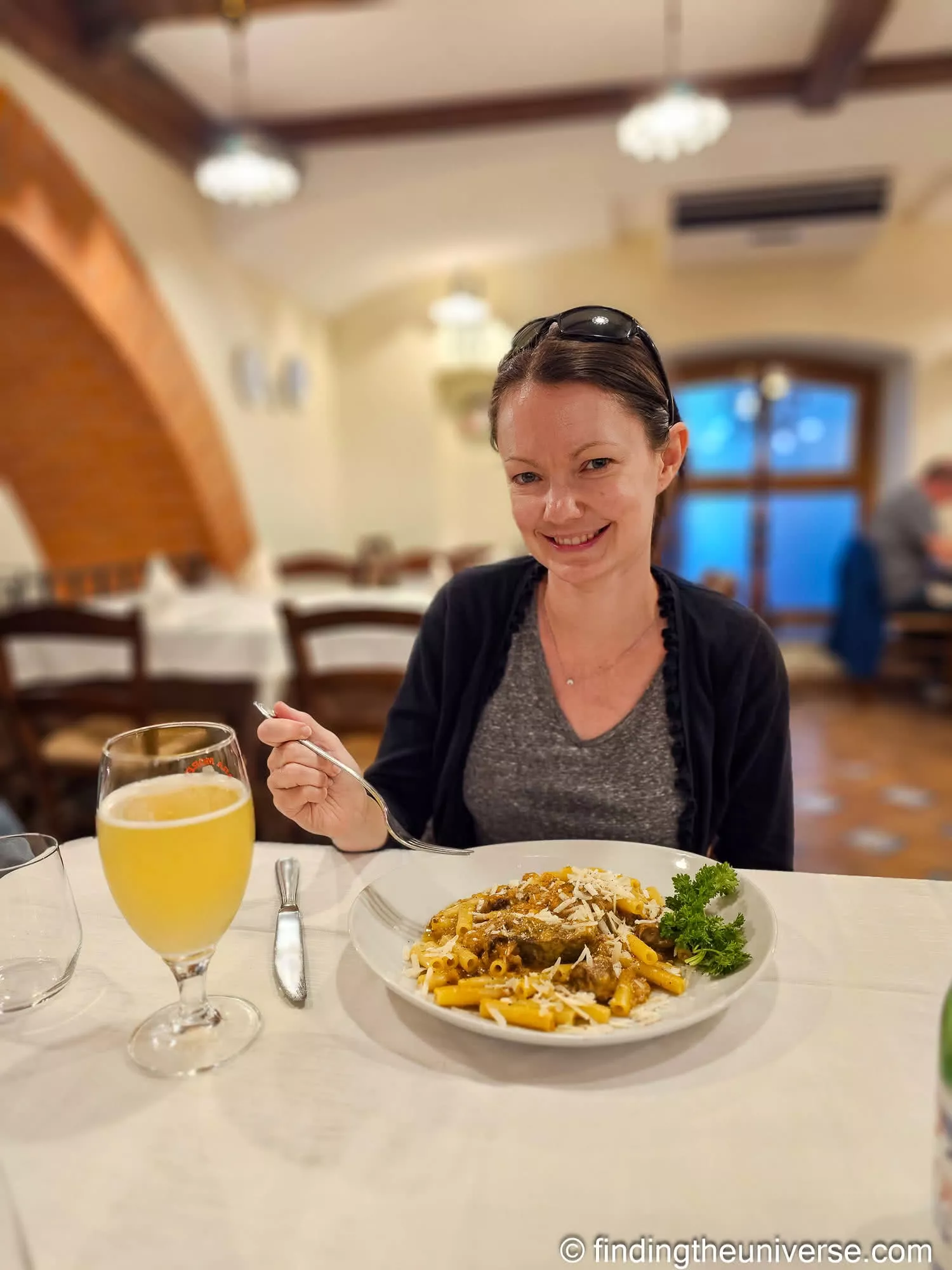 Jess over dinner at Zi'Ntonio in Sorrento