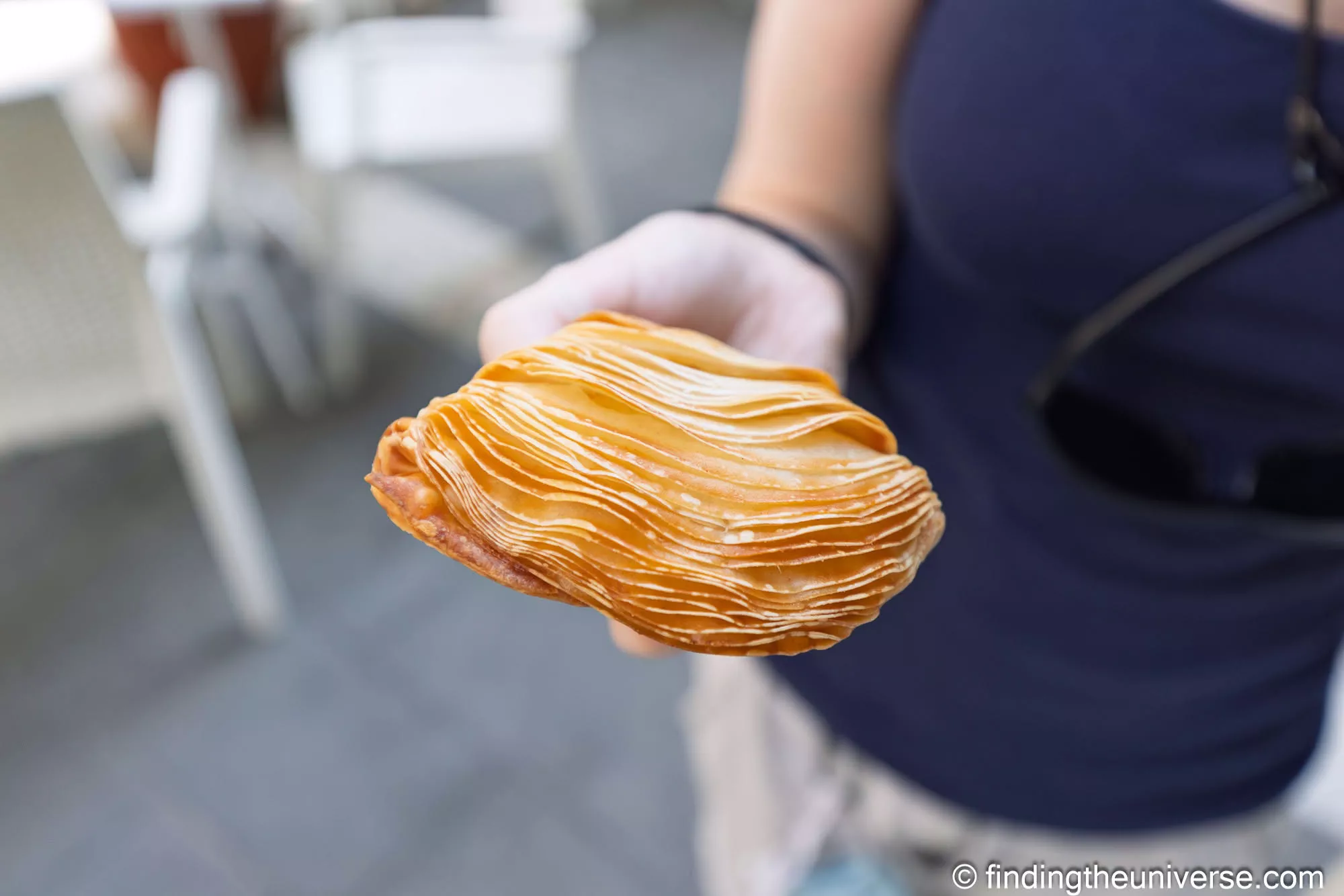 A freshly baked sfogliatella pastry in Naples