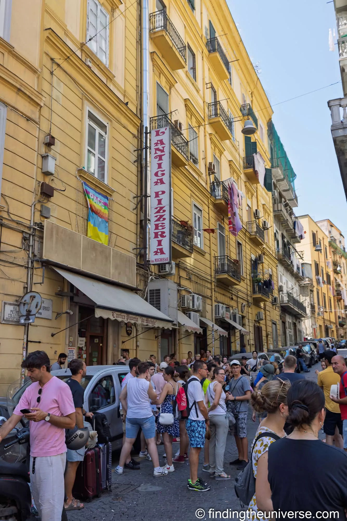 The queue outside L'Antica Pizzeria da Michele in Naples