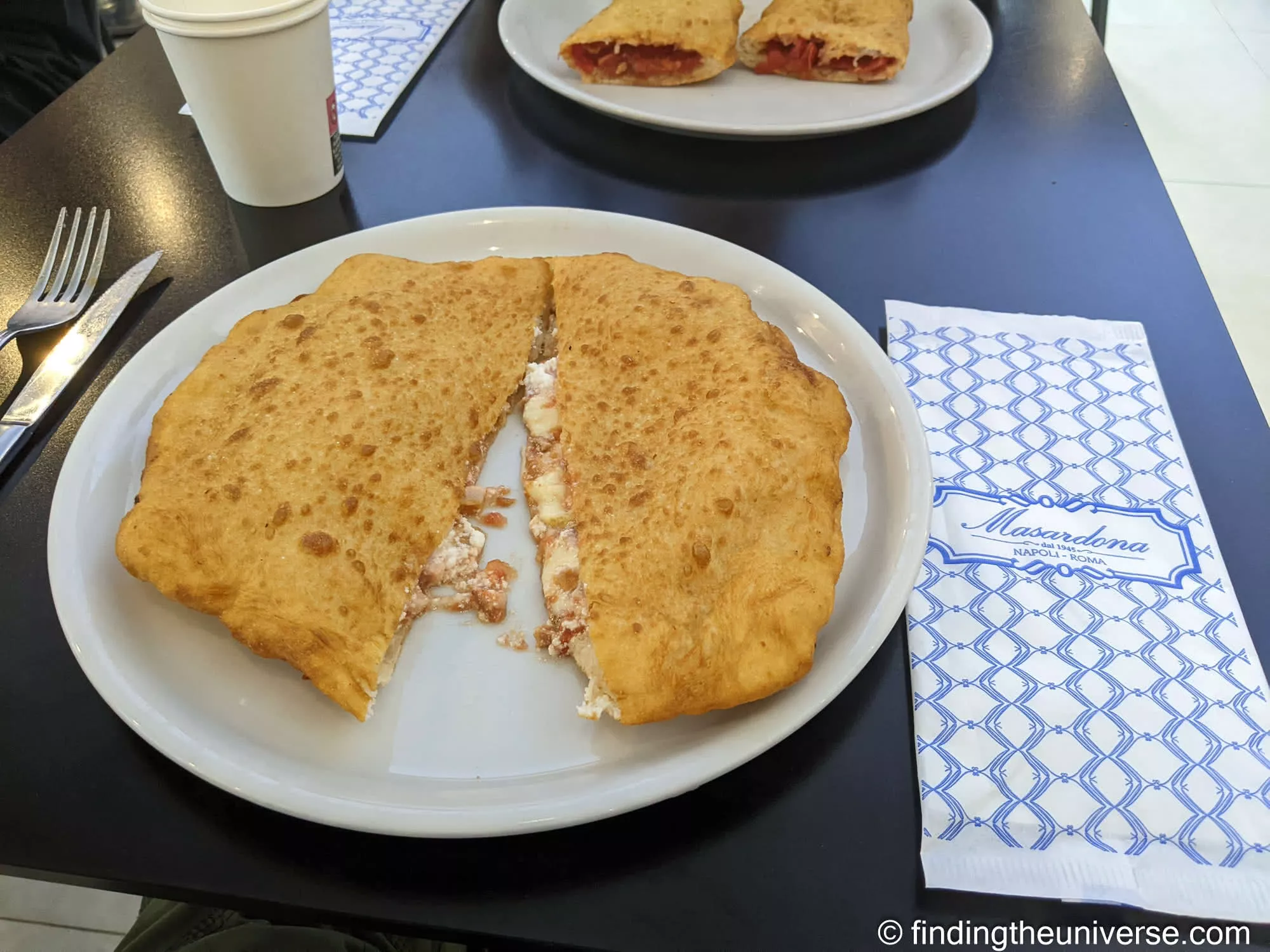 Pizza fritta (fried pizza) at La Masardona in Naples