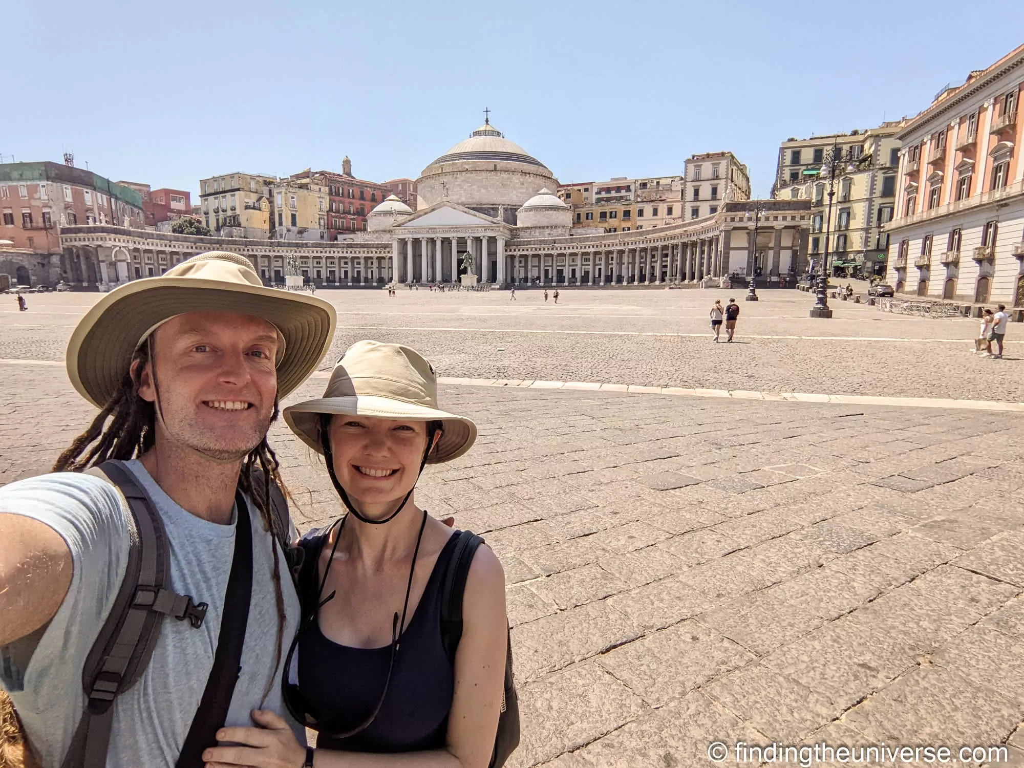 Laurence and Jess in Piazza del Plebiscito, Naples