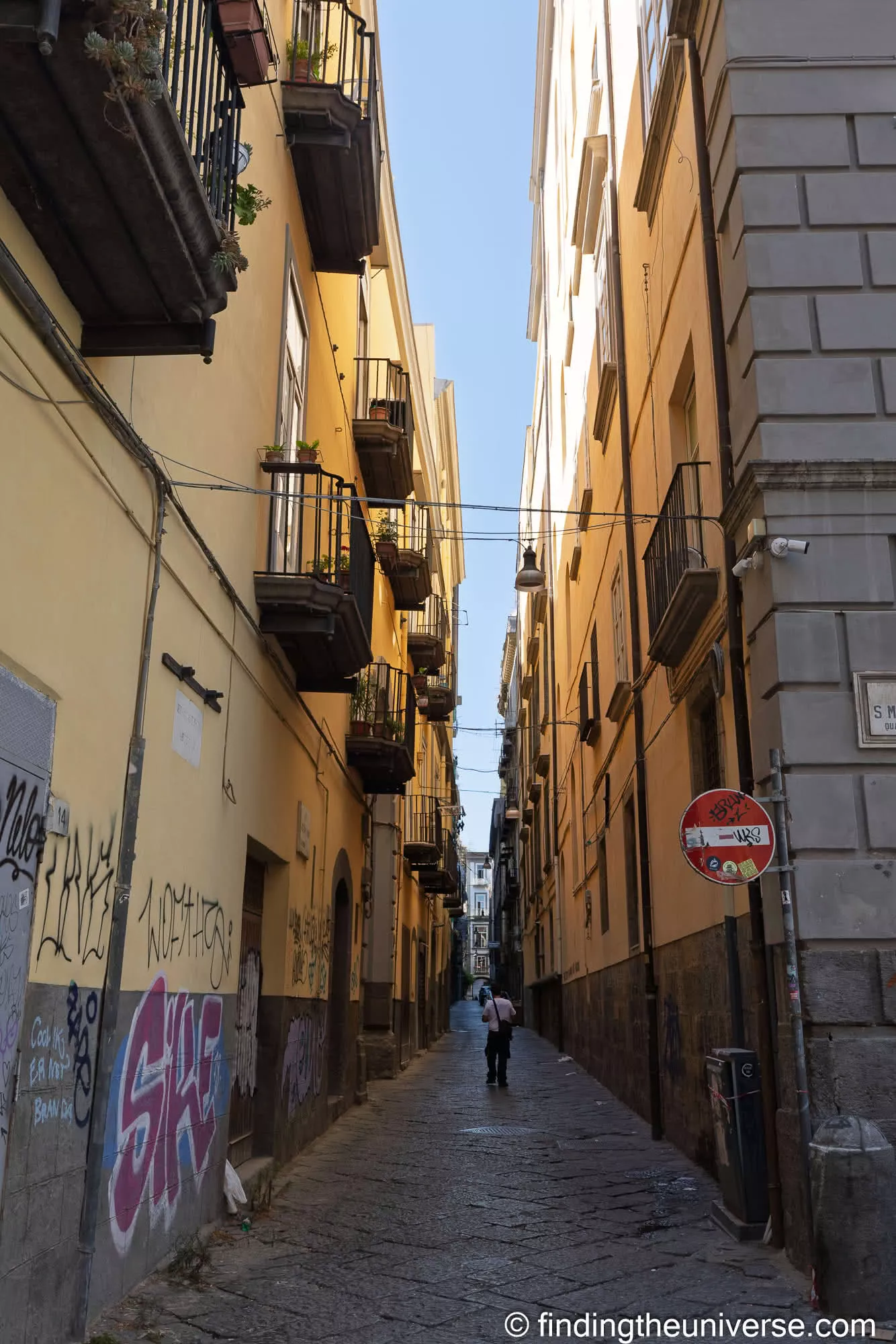 A narrow alley in the Naples Centro Storico