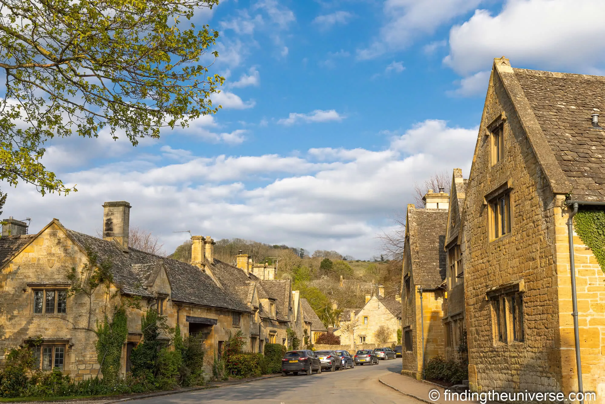 Stanton village street in low afternoon light