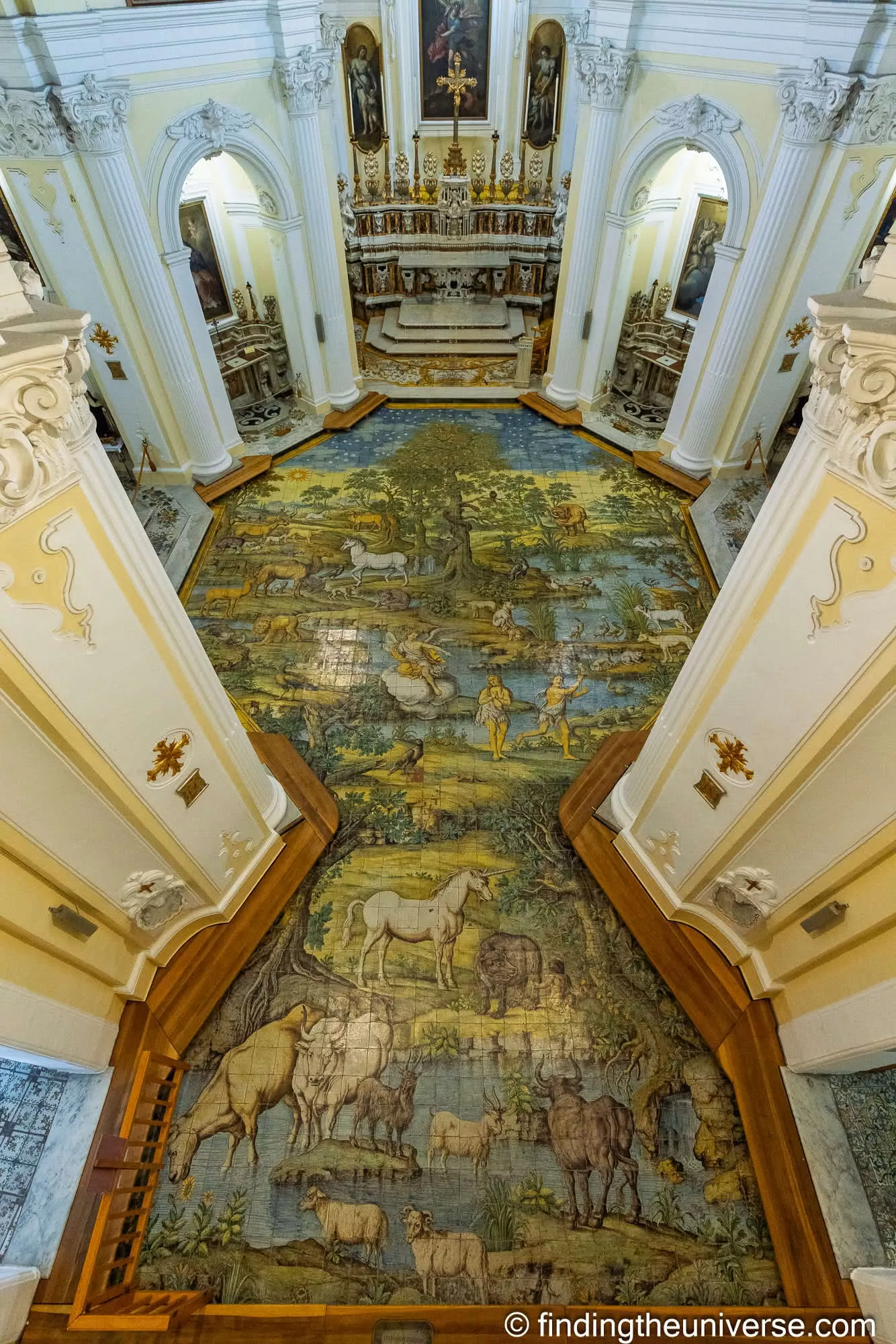 The 18th-century majolica-tiled floor of the Church of San Michele in Anacapri