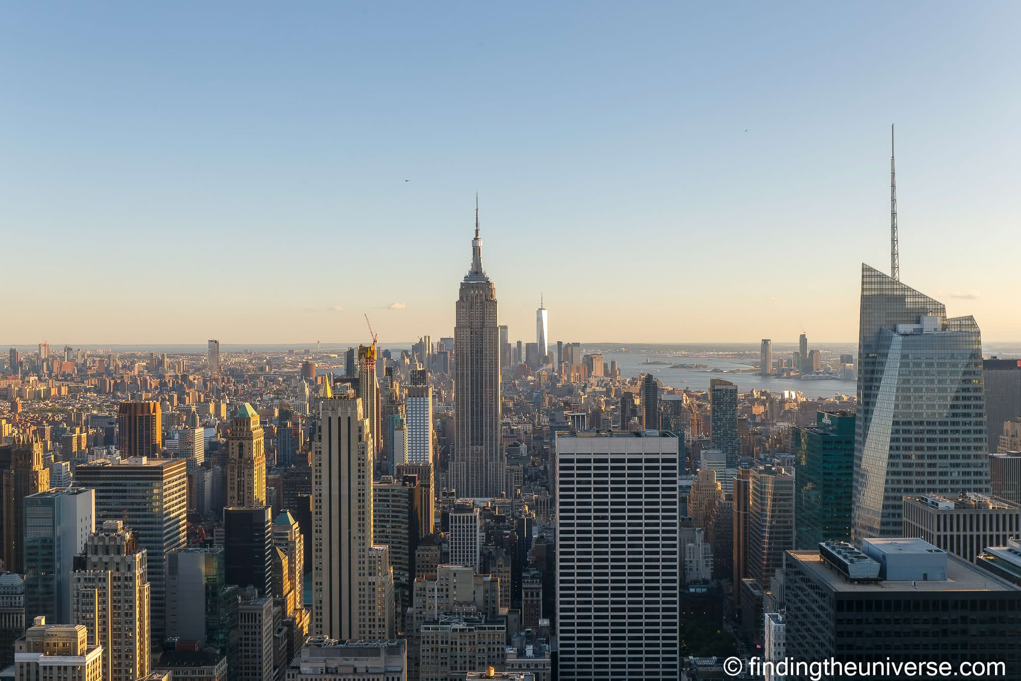 Top of the Rock in the evening light, looking south over midtown