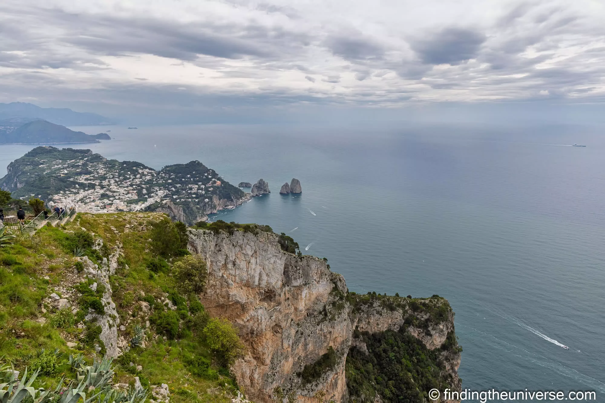The panorama across Capri and the bay from the top of Monte Solaro