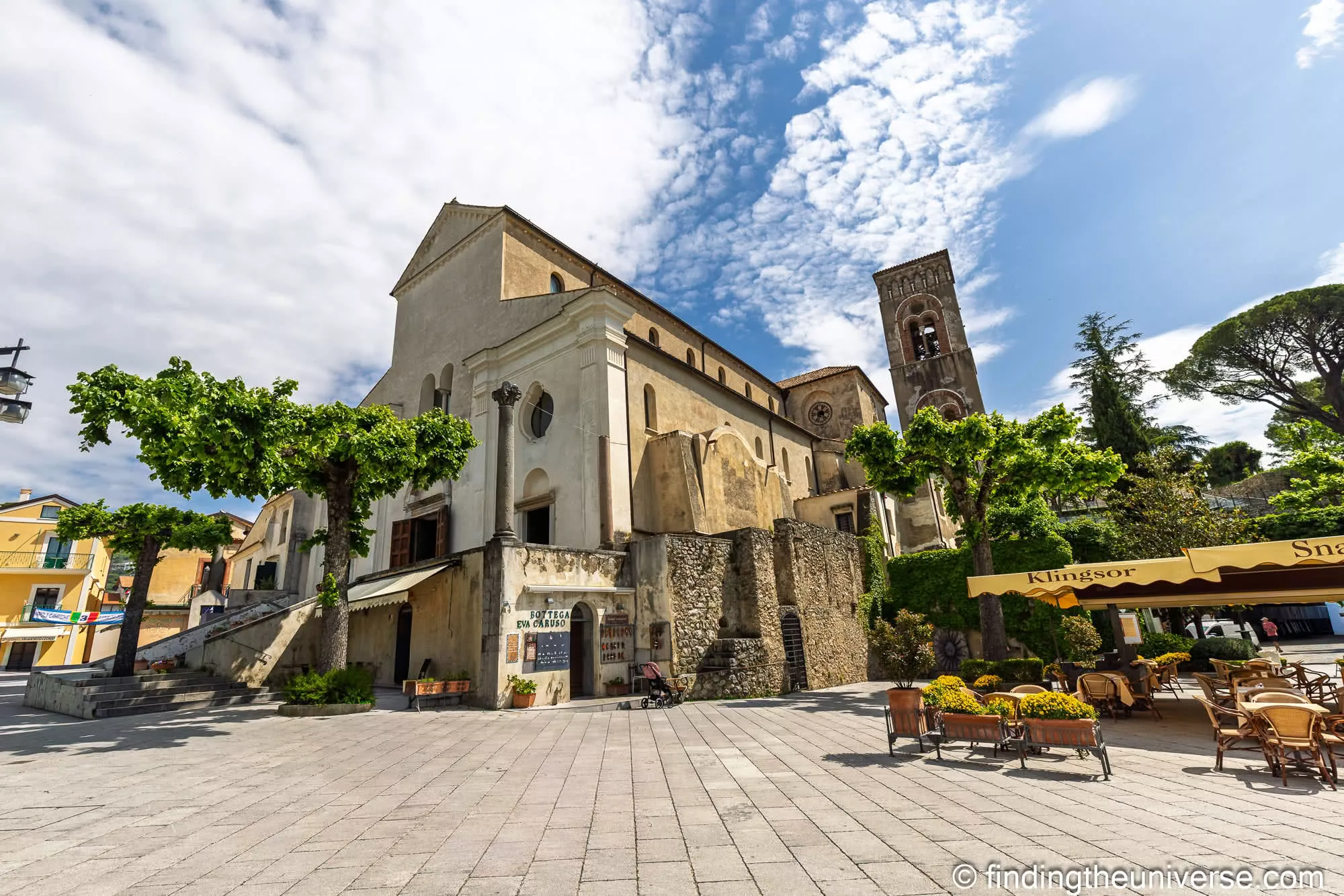The Duomo and main square of Ravello, high above the coast