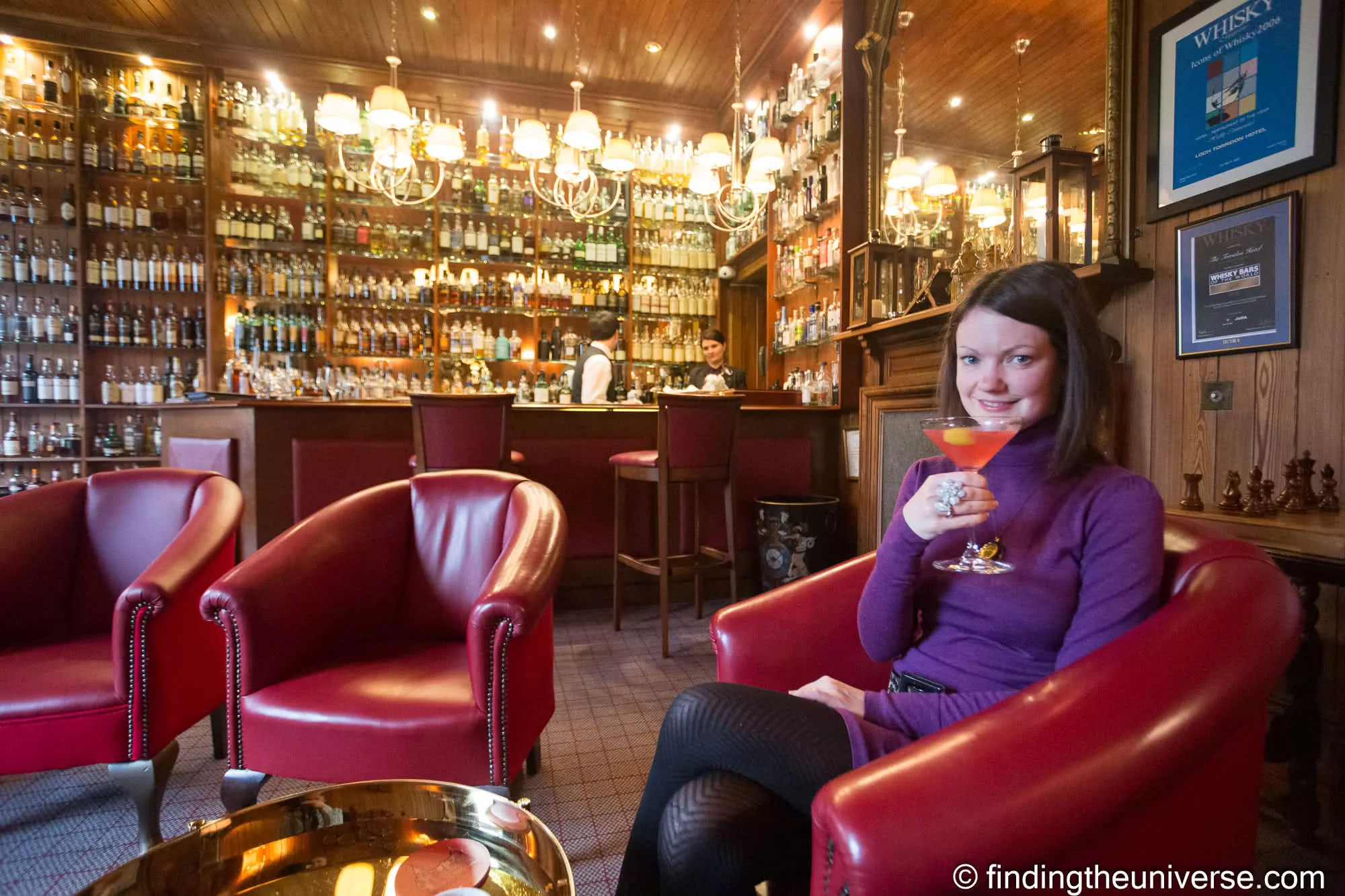A drink in The Torridon's whisky bar
