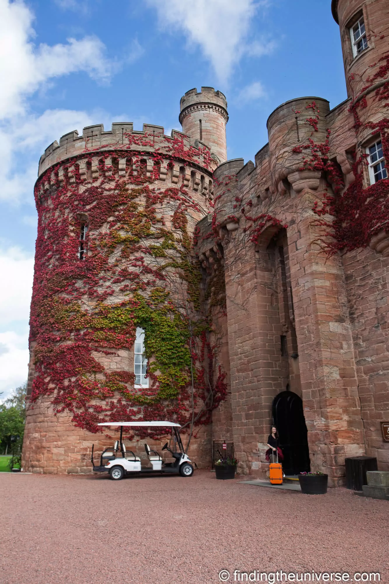 Arriving at Dalhousie Castle