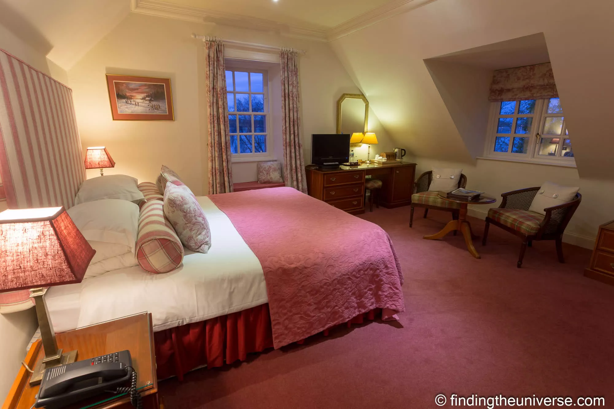 Bedroom with a dormer window, Bunchrew House Hotel