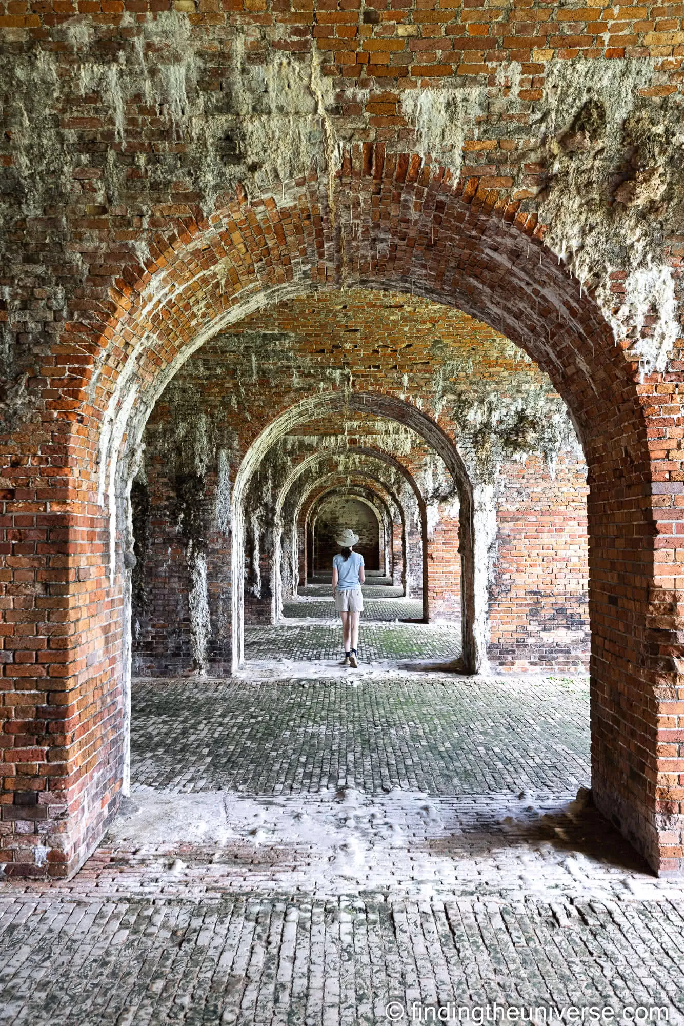 Brick arches inside Fort Morgan