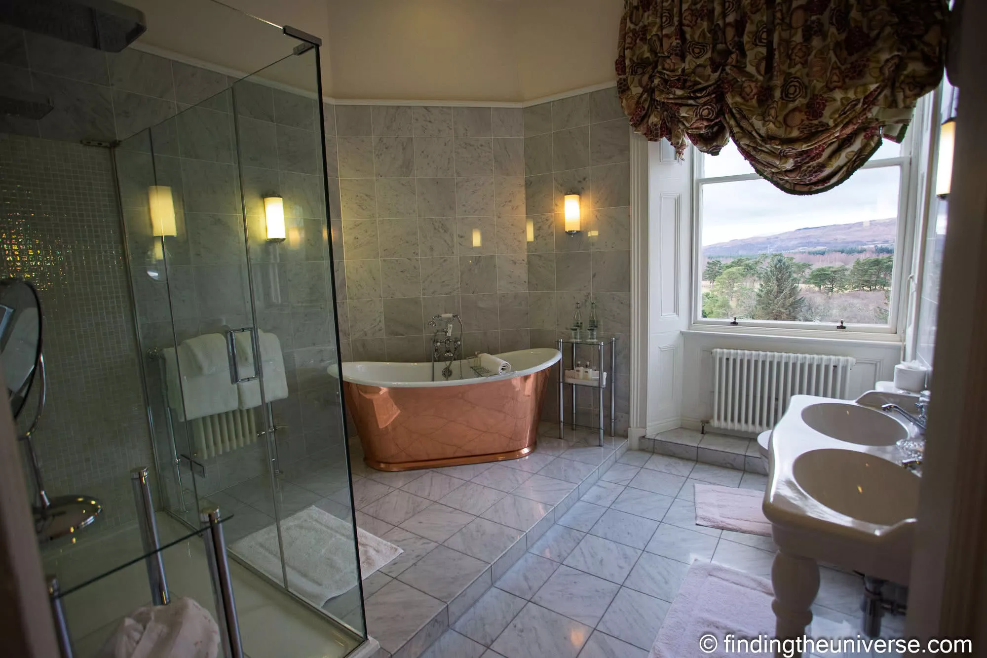 Copper bath in a bathroom at Inverlochy Castle Hotel
