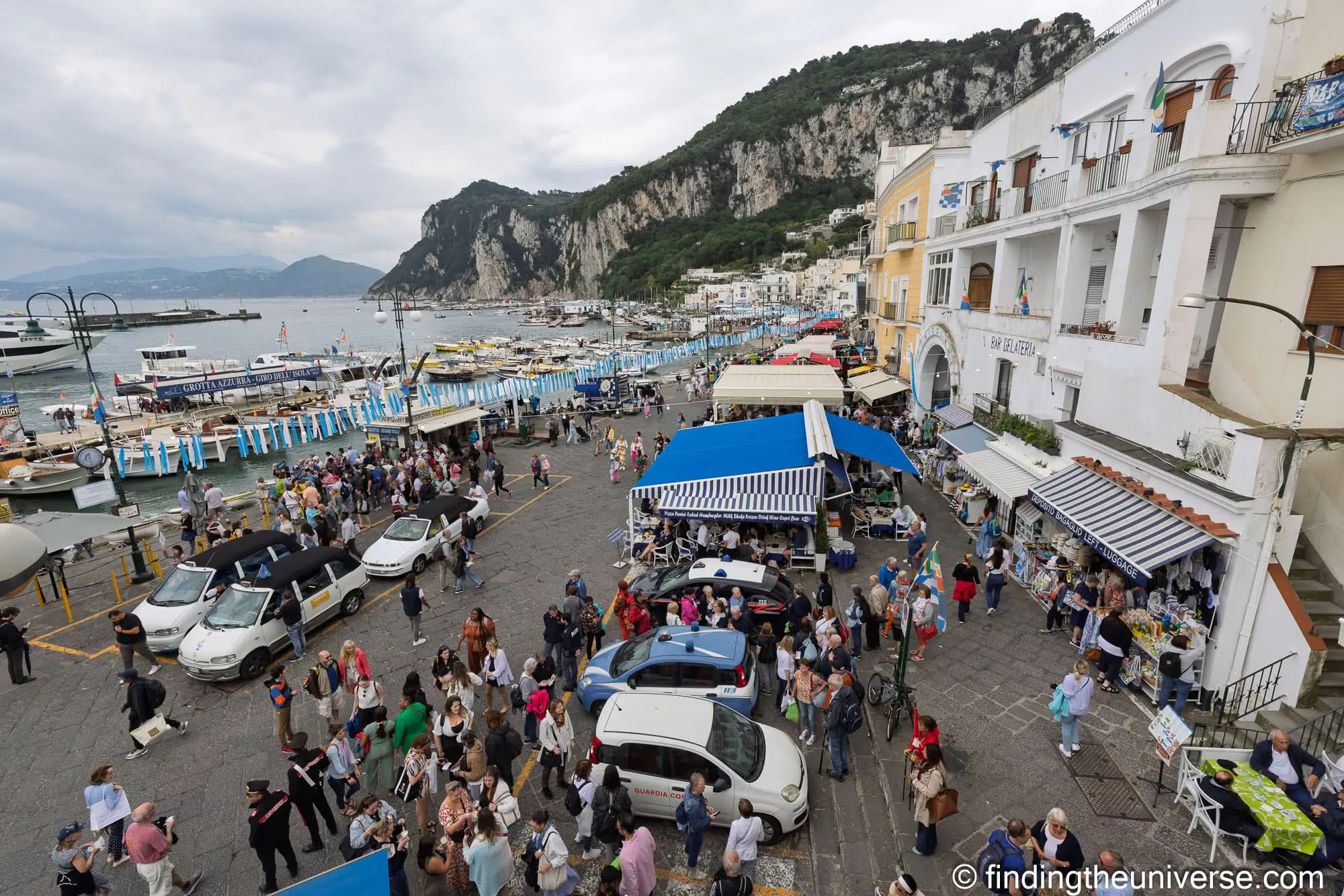 Crowds on the quayside at Marina Grande, Capri