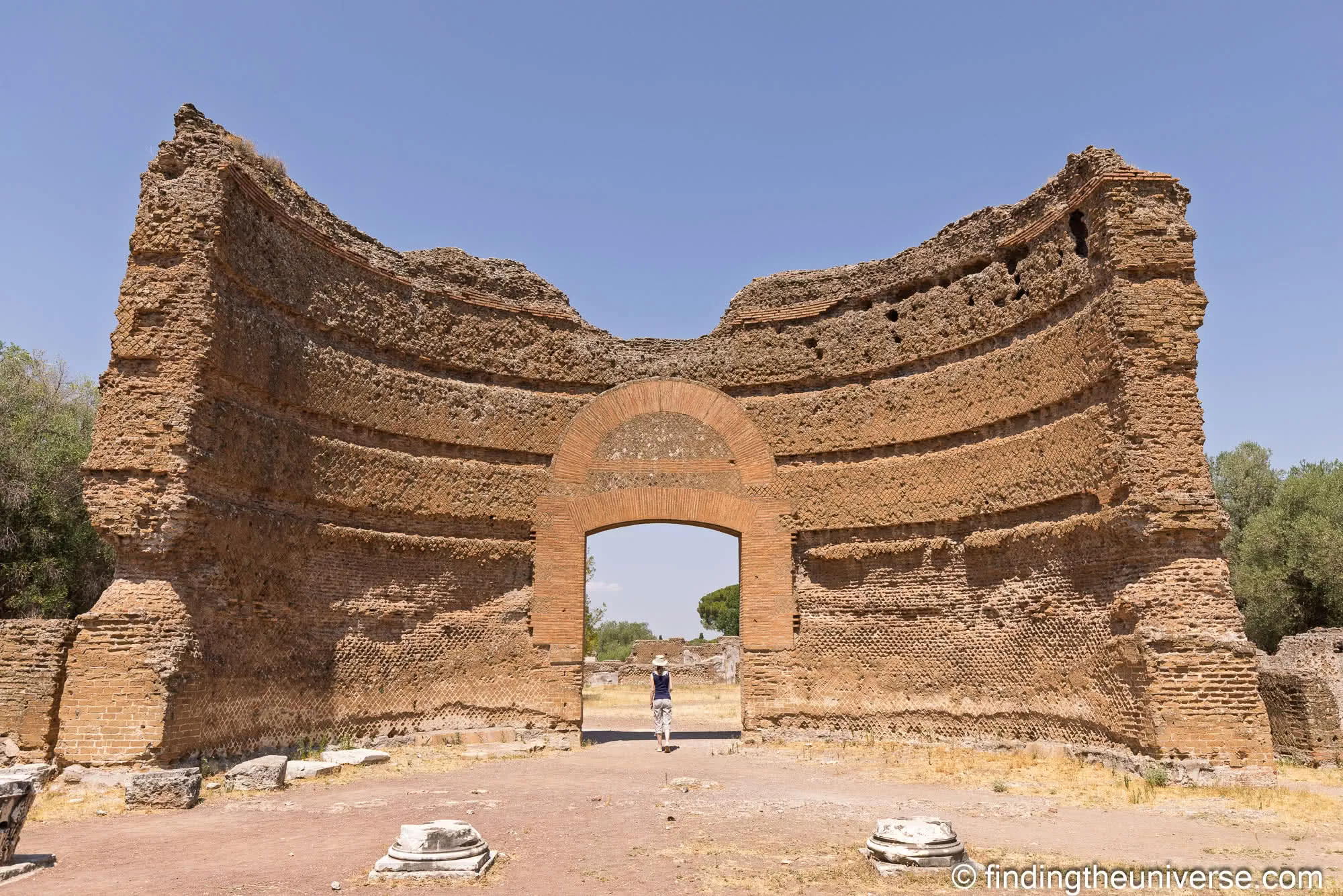 Curved brick ruins at Hadrian's Villa, Tivoli