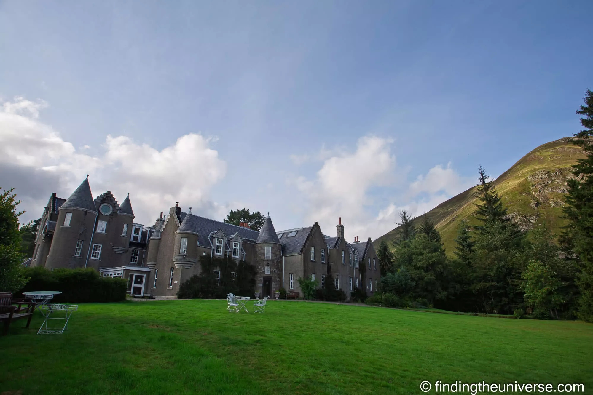 Dalmunzie Castle Hotel in its glen