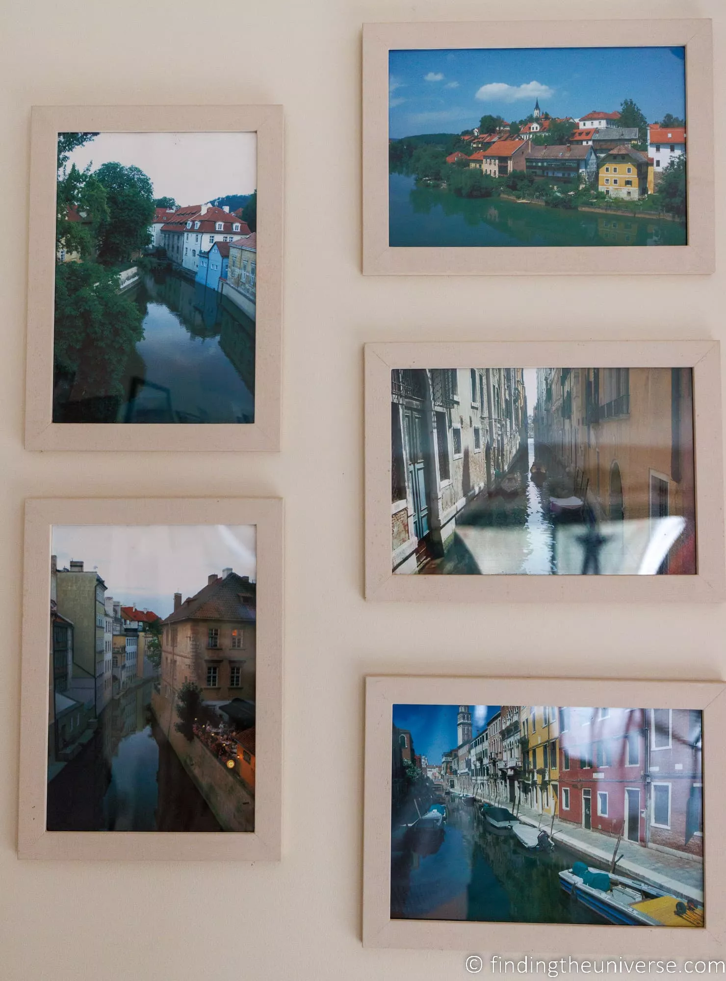 A framed travel photograph displayed on a wall at home