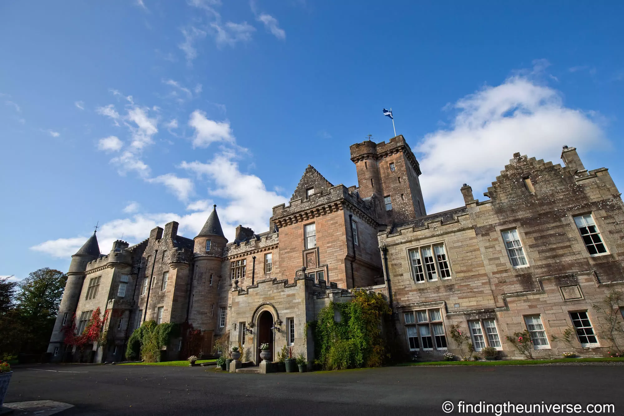 Glenapp Castle Hotel from the drive