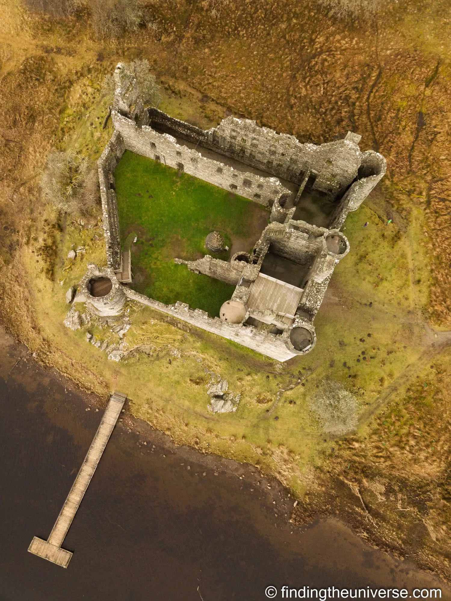Kilchurn Castle from directly overhead