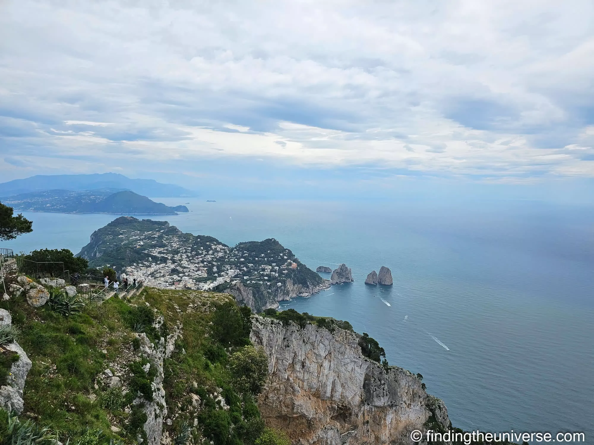 Looking down over Capri town and the Faraglioni from Anacapri