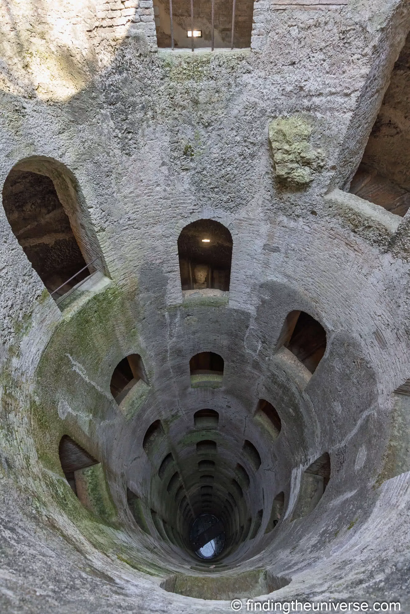 Looking down the shaft of St Patrick's Well, Orvieto