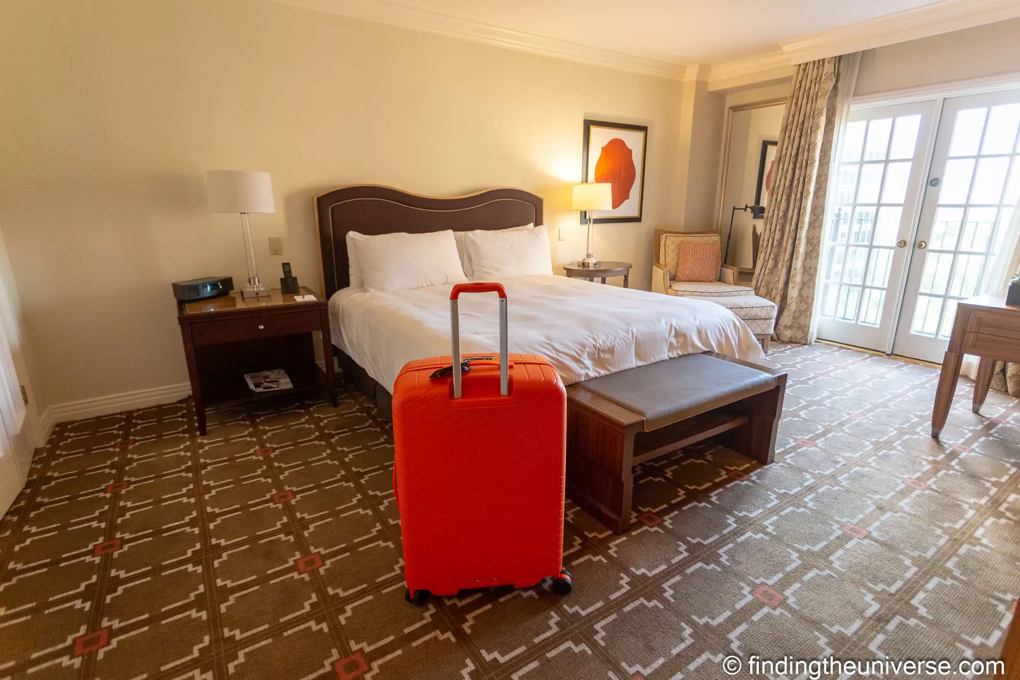 Luggage in hotel room