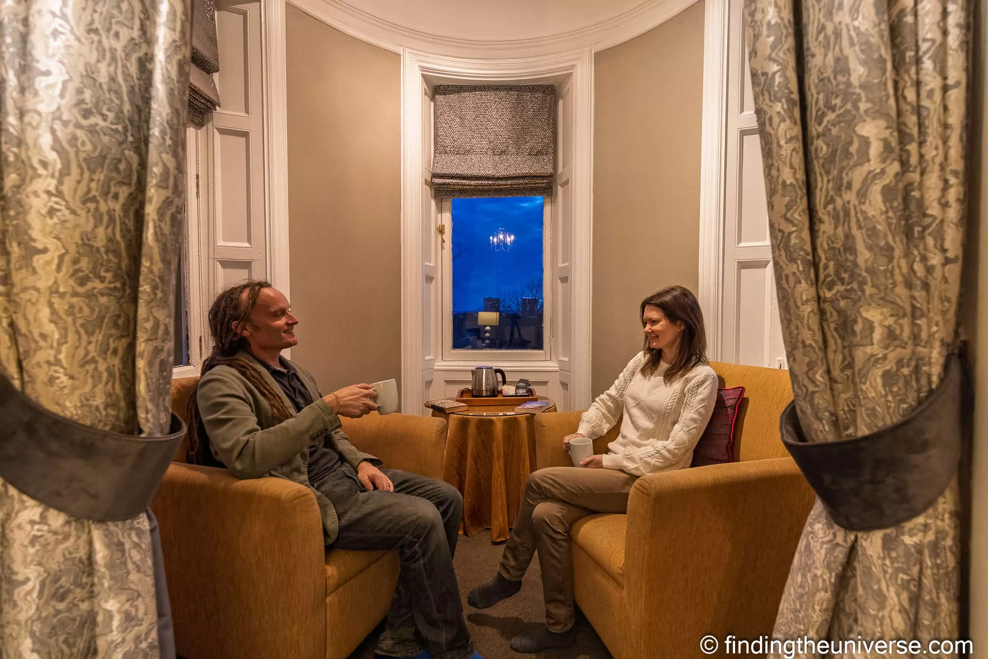 Tea in the bay window at Sherbrooke Castle Hotel