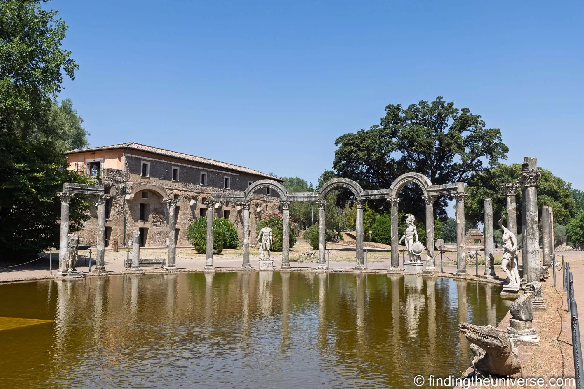 The Canopus pool and colonnade at Hadrian's Villa, Tivoli