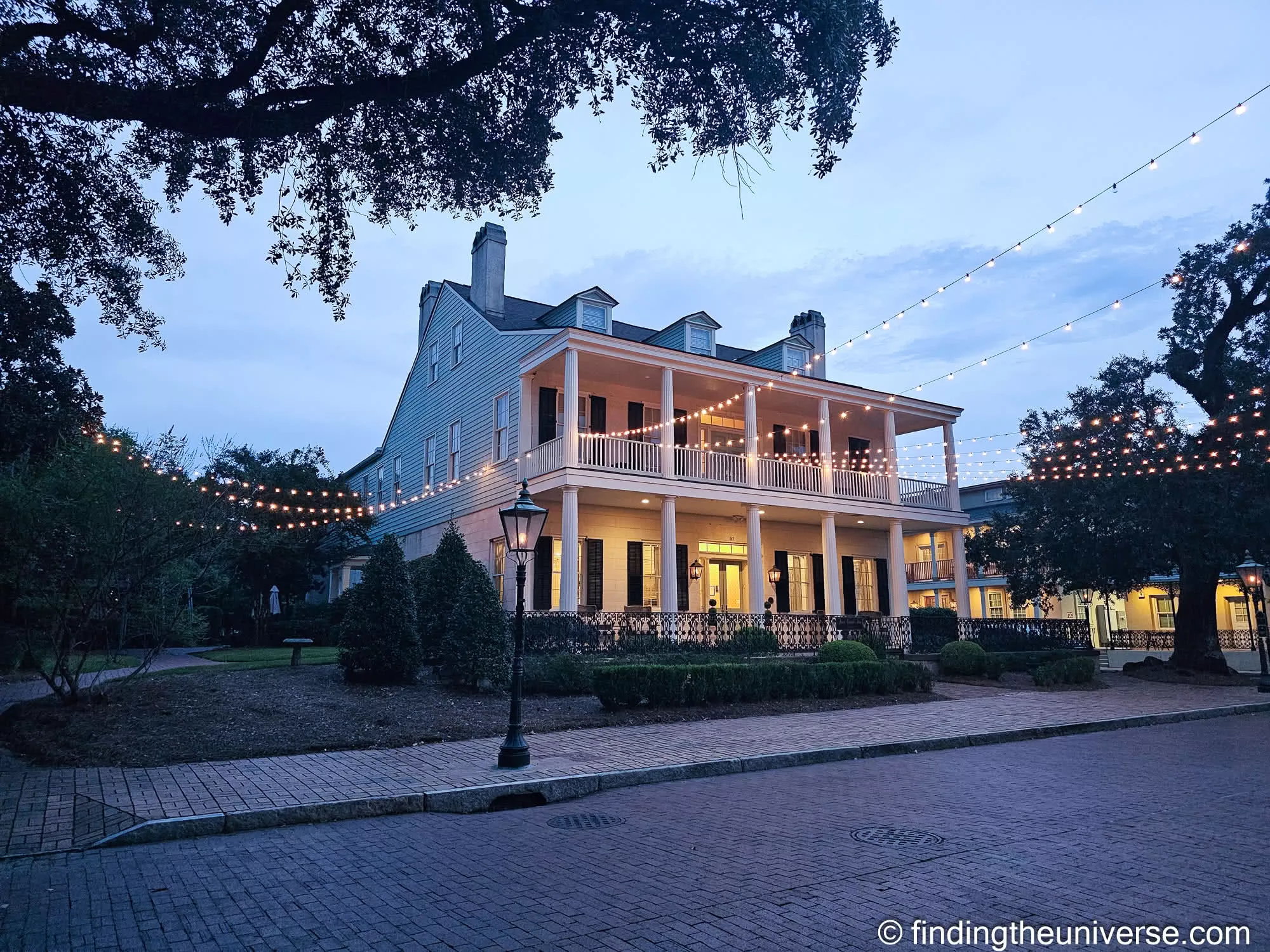 The Fort Conde Inn at dusk