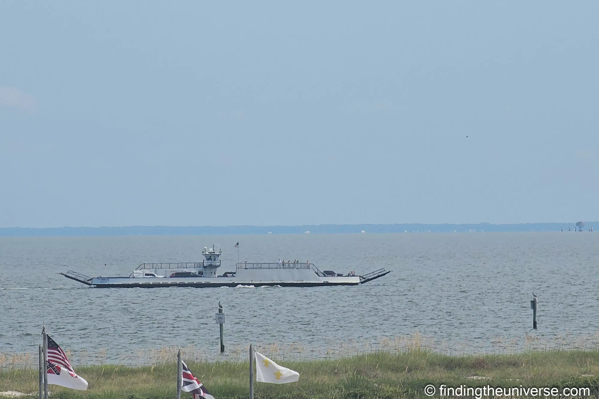 The Mobile Bay Ferry crossing, seen from Fort Morgan