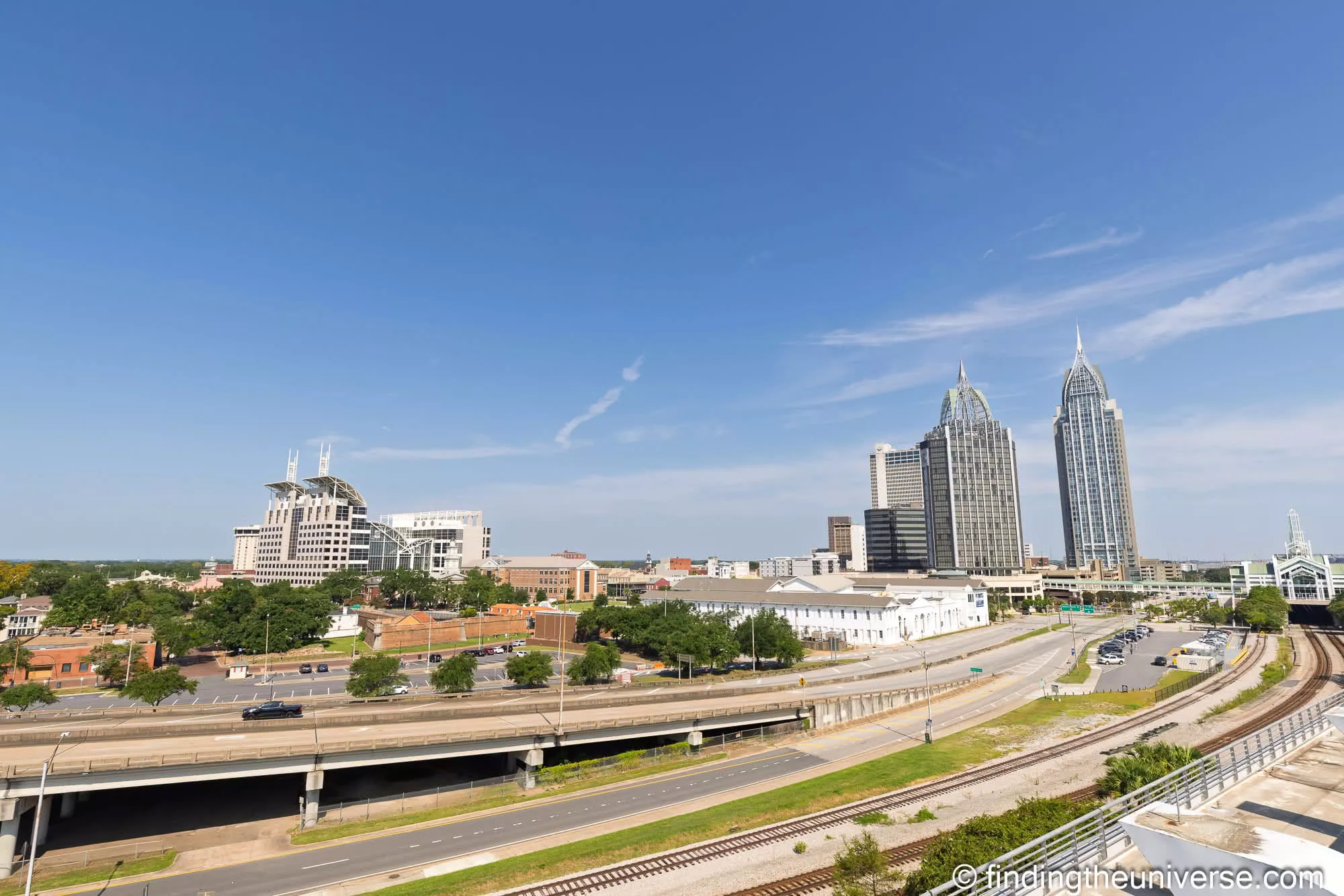 The Mobile skyline from the maritime museum's upper deck
