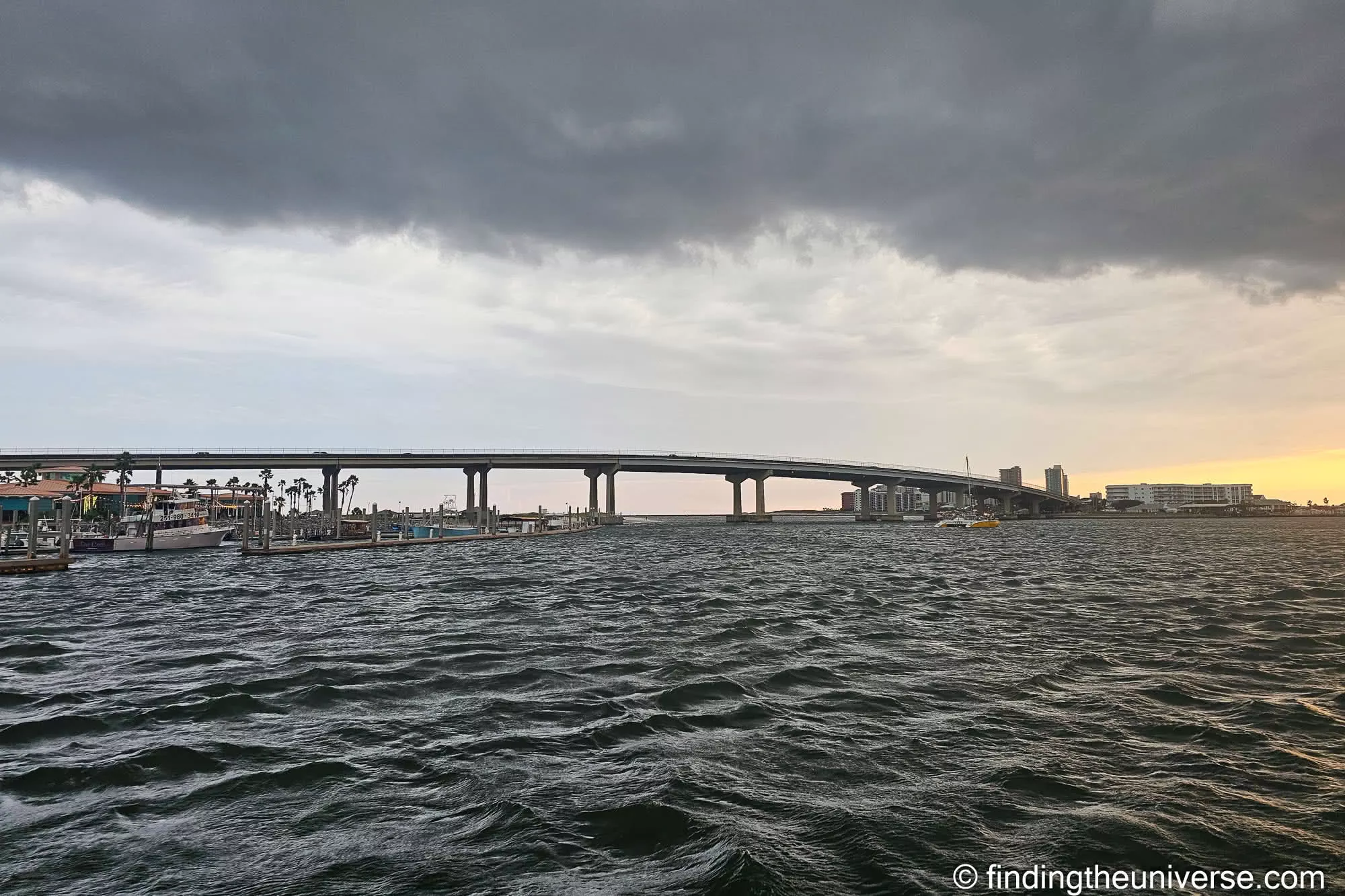 The Perdido Pass bridge from the water