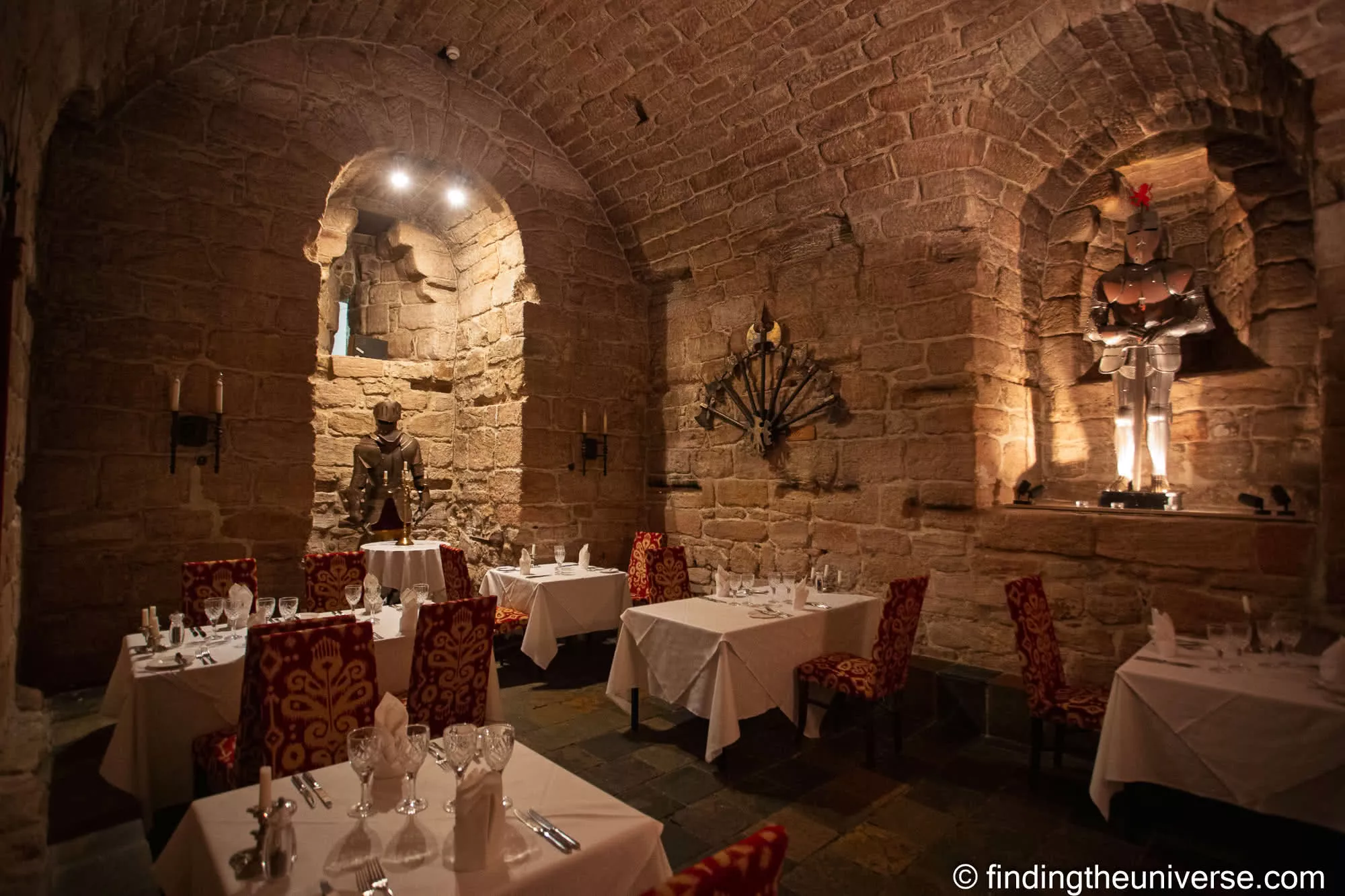 The dungeon restaurant at Dalhousie Castle