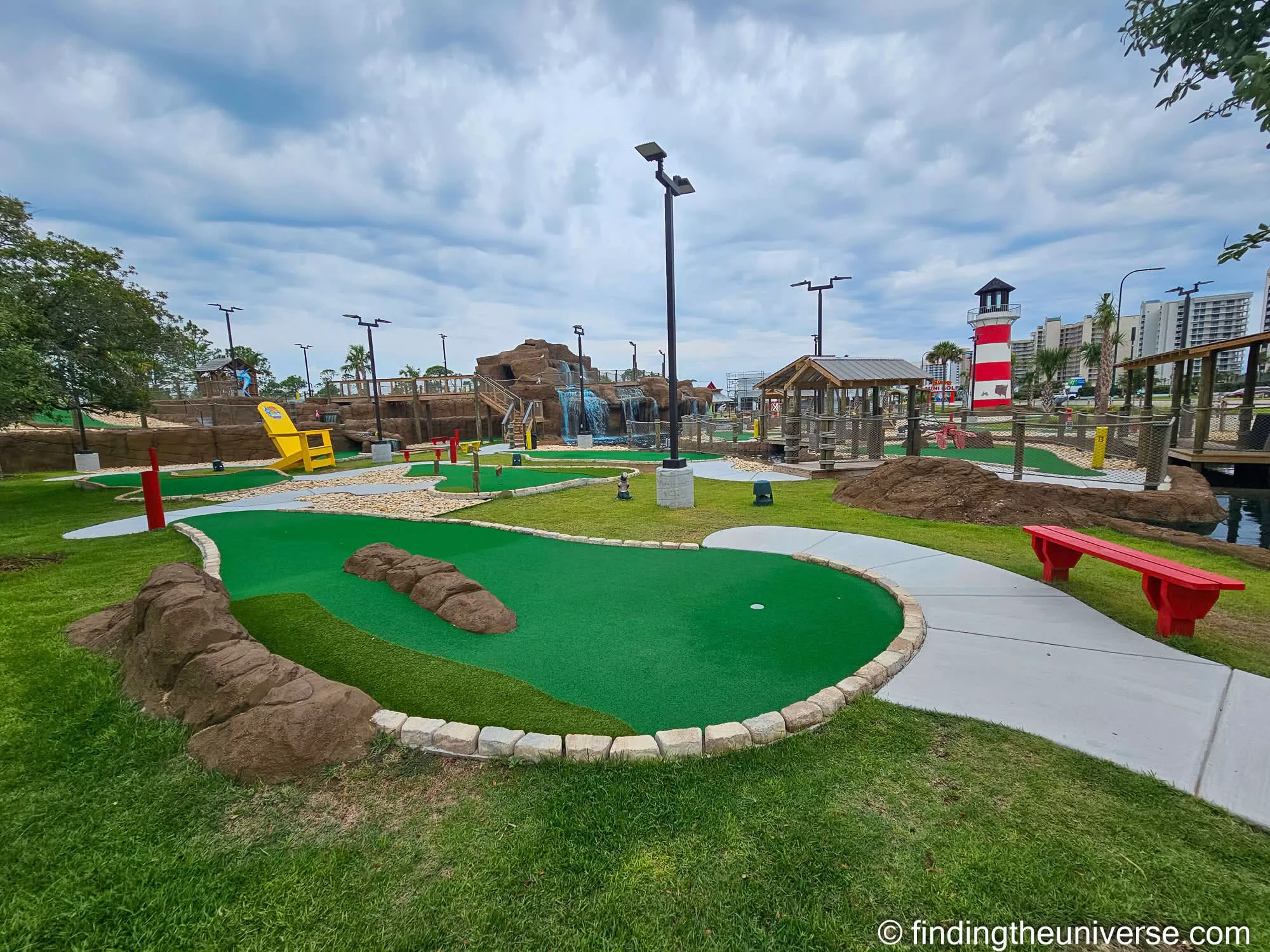The mini golf course at Adventure Island