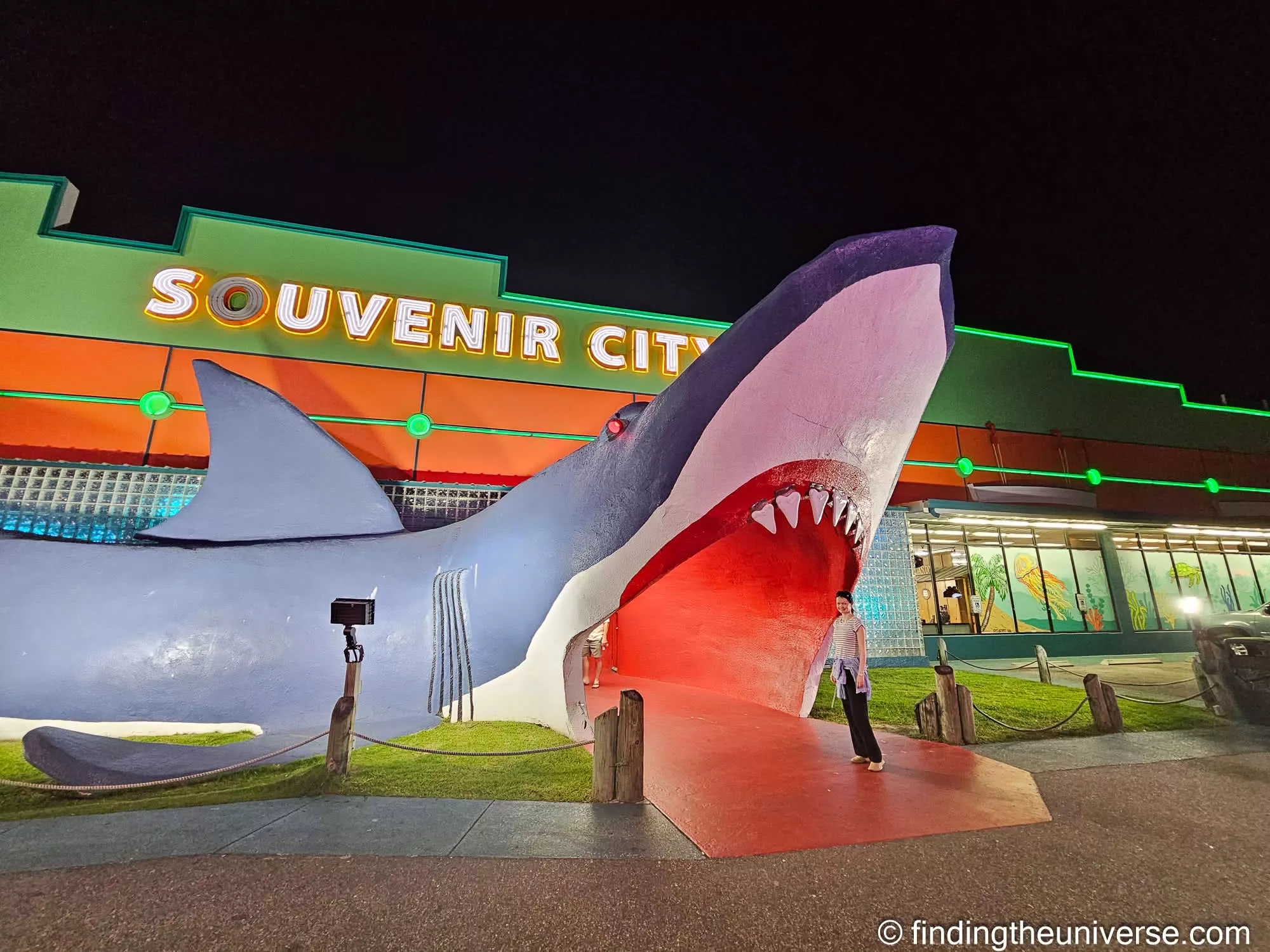 The shark-mouth entrance at Souvenir City