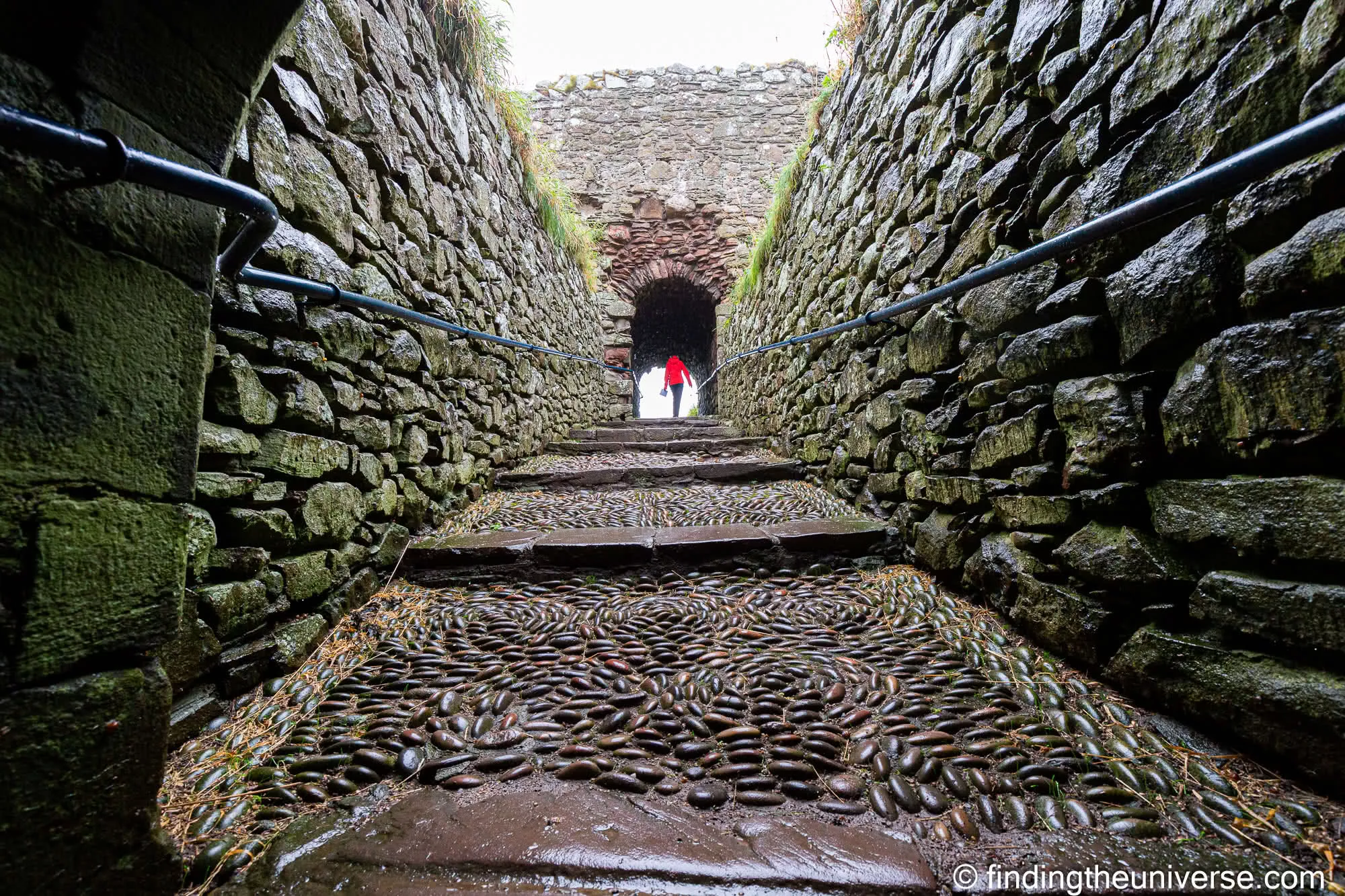 The steps up into Dunnottar Castle