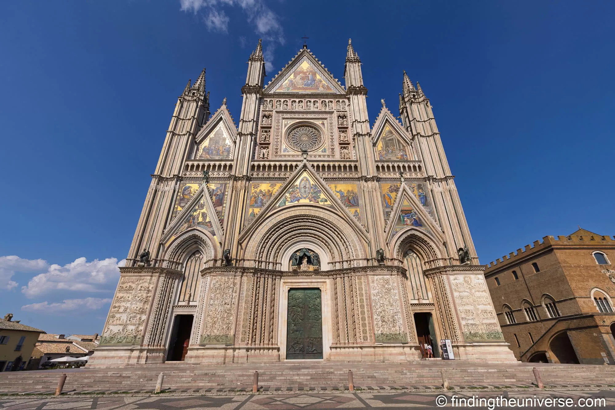 The striped Gothic facade of Orvieto Cathedral