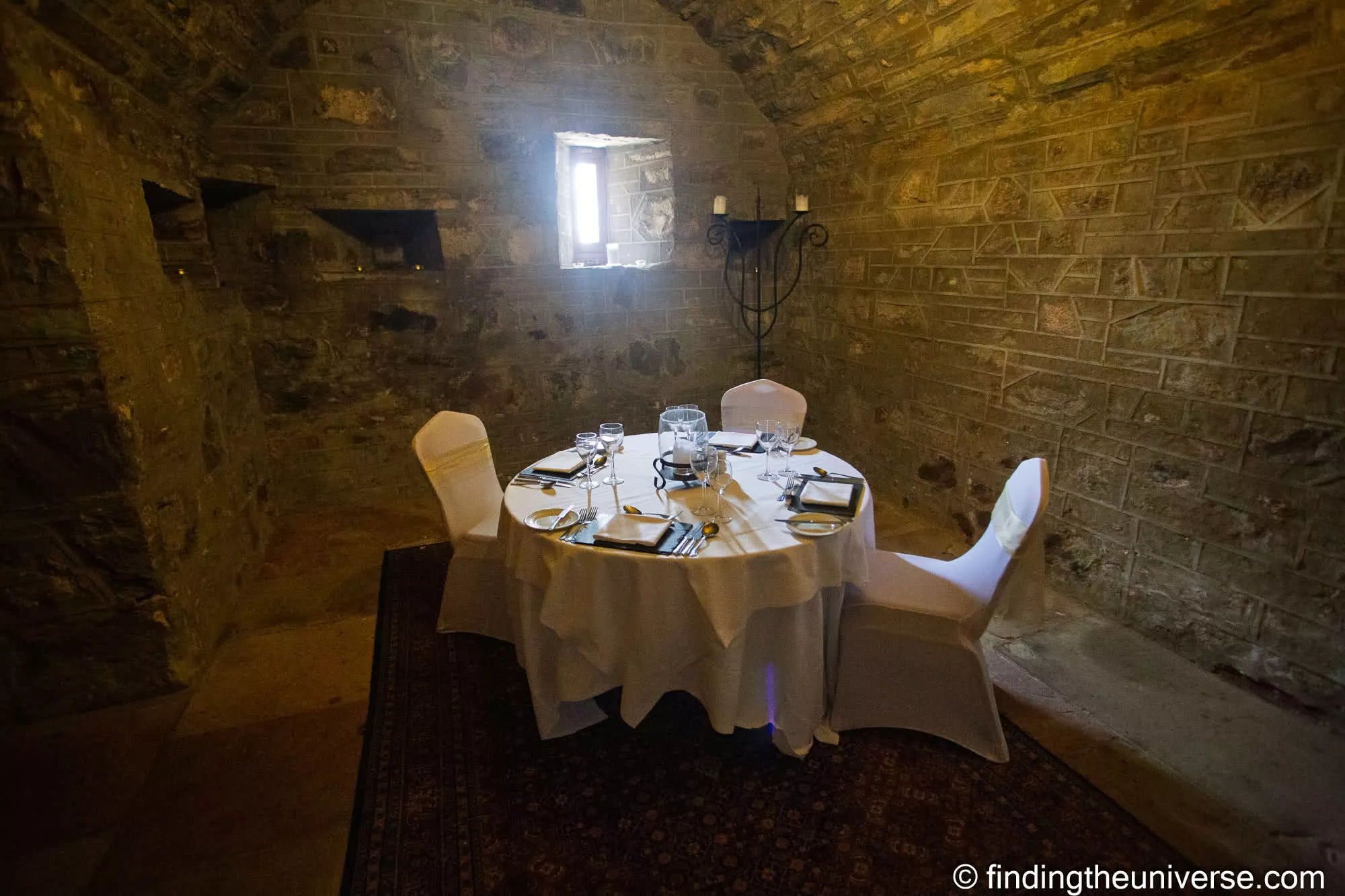 The vaulted dining room at Tulloch Castle Hotel