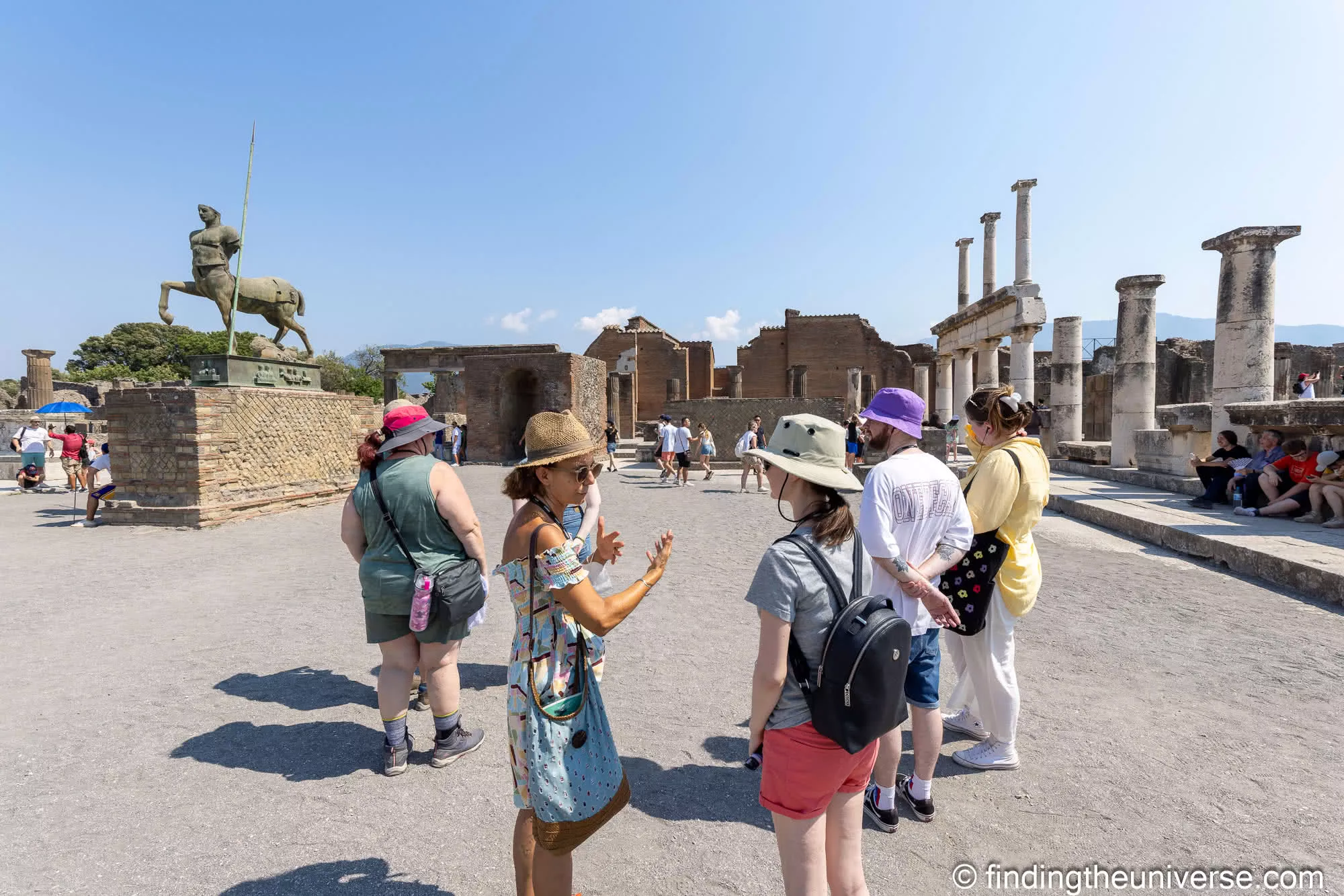 Visitors in the Forum at Pompeii