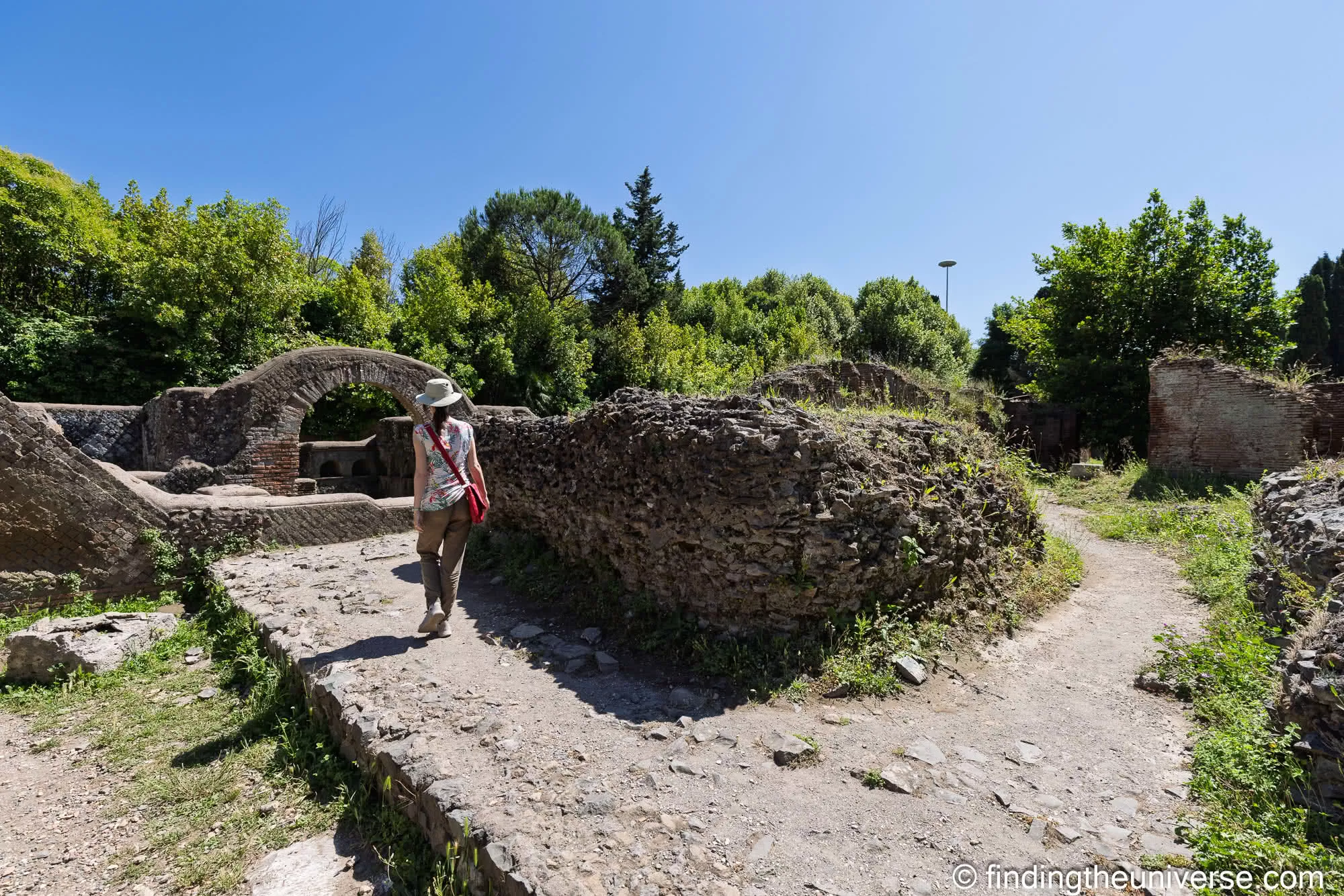 Walking among the ruins of Ostia Antica